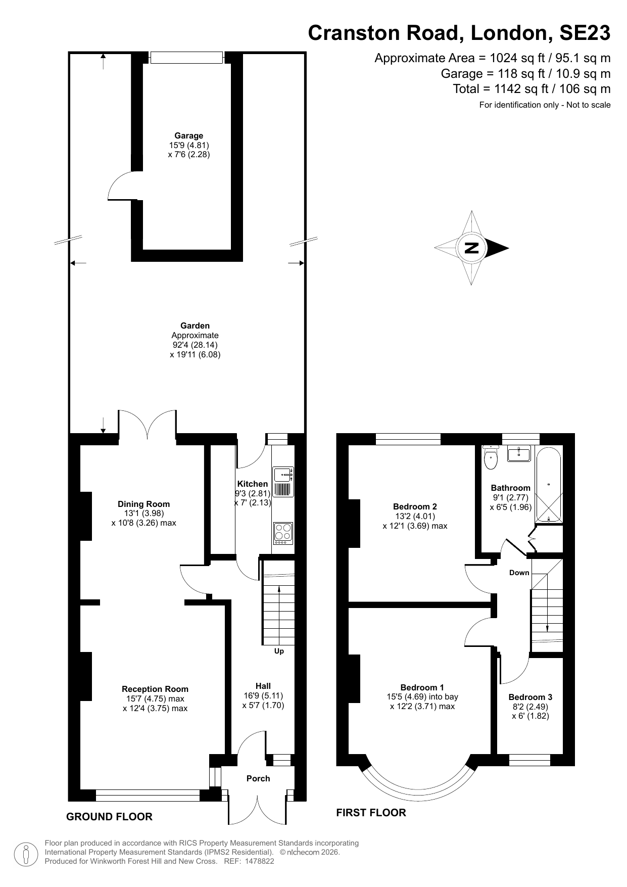 124, Cranston Road, London floorplan