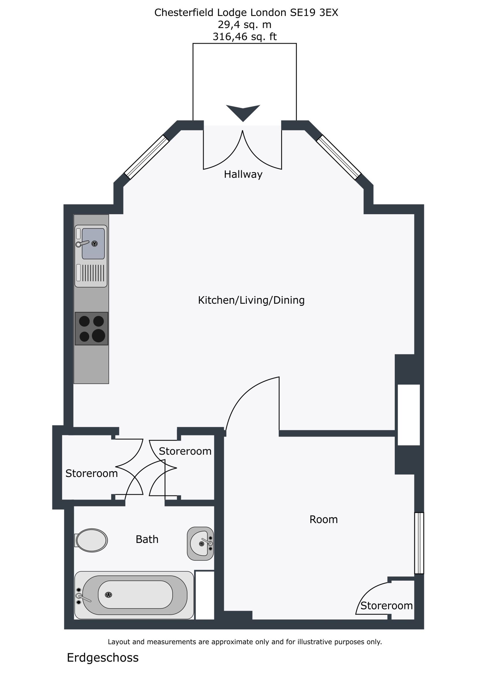 Flat K Chesterfield Lodge, London floorplan