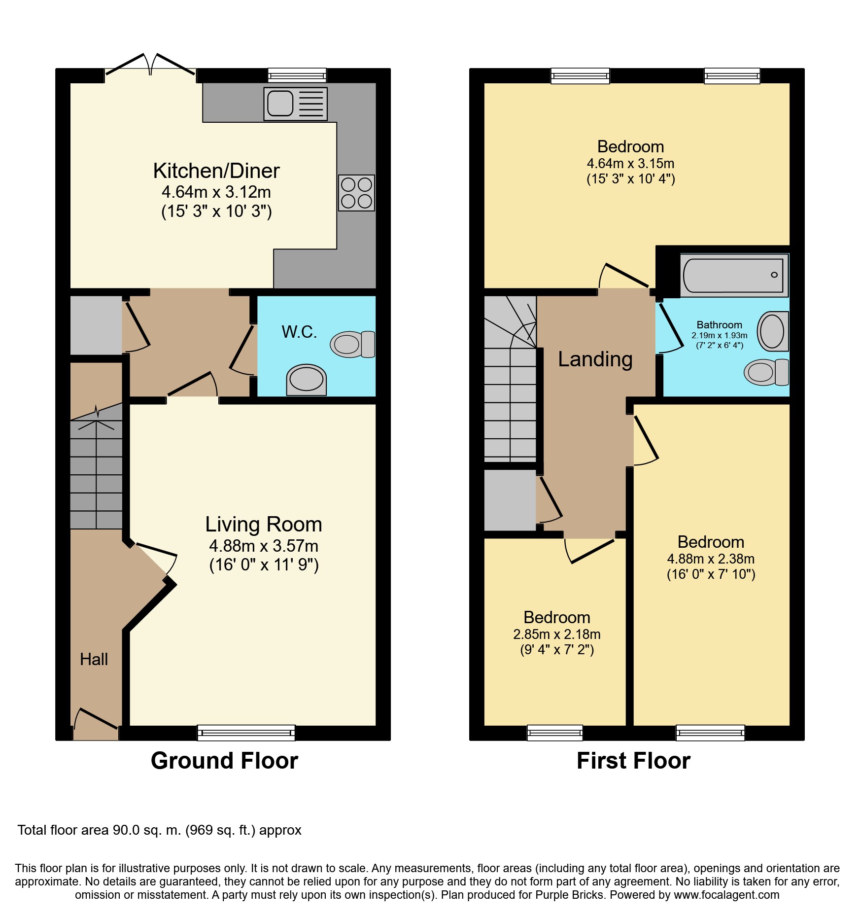 3 Bedrooms Terraced house for sale in Northolt Close, Farnborough GU14