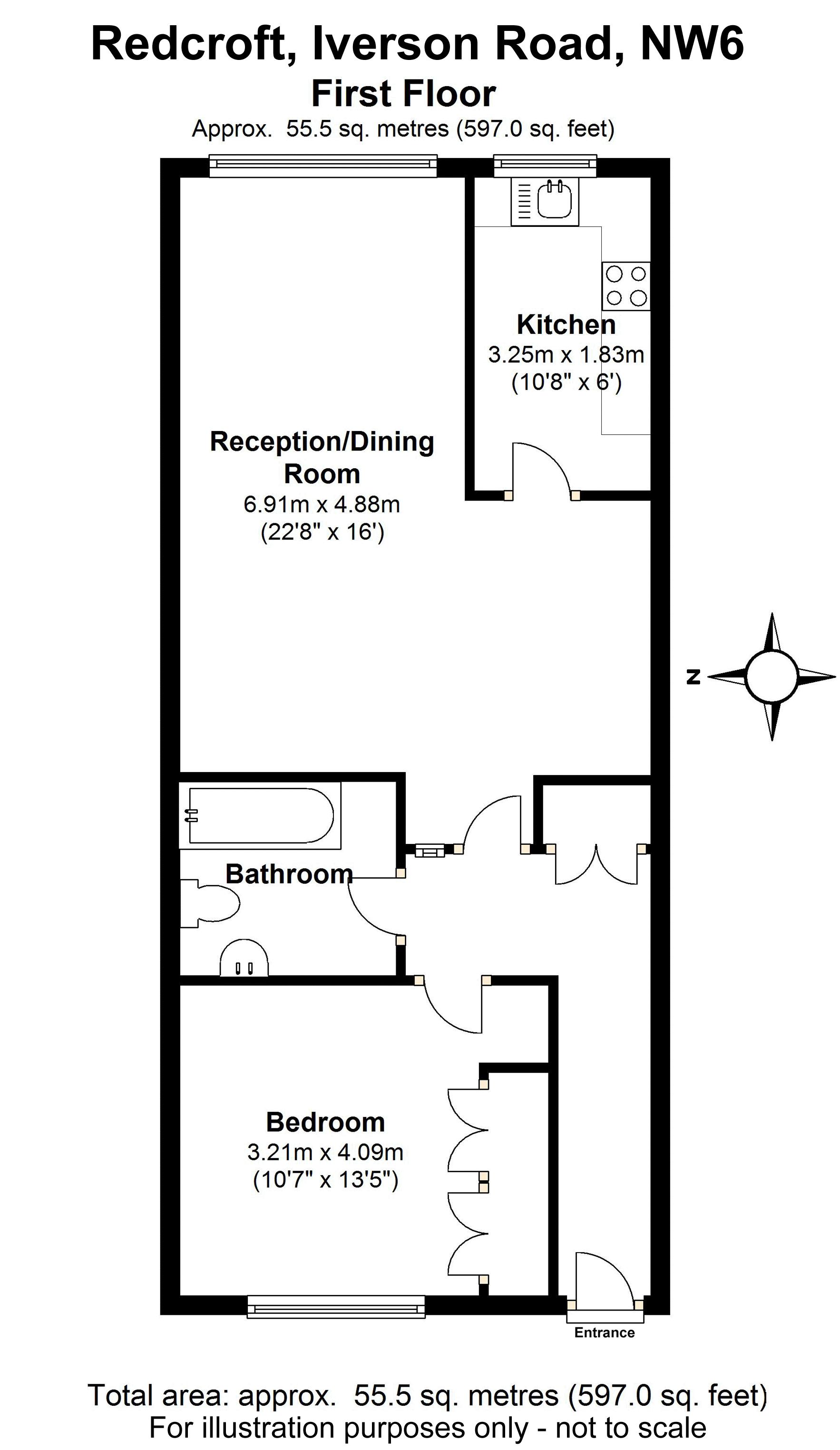 1 Bedrooms Flat for sale in Iverson Road, West Hampstead, London NW6