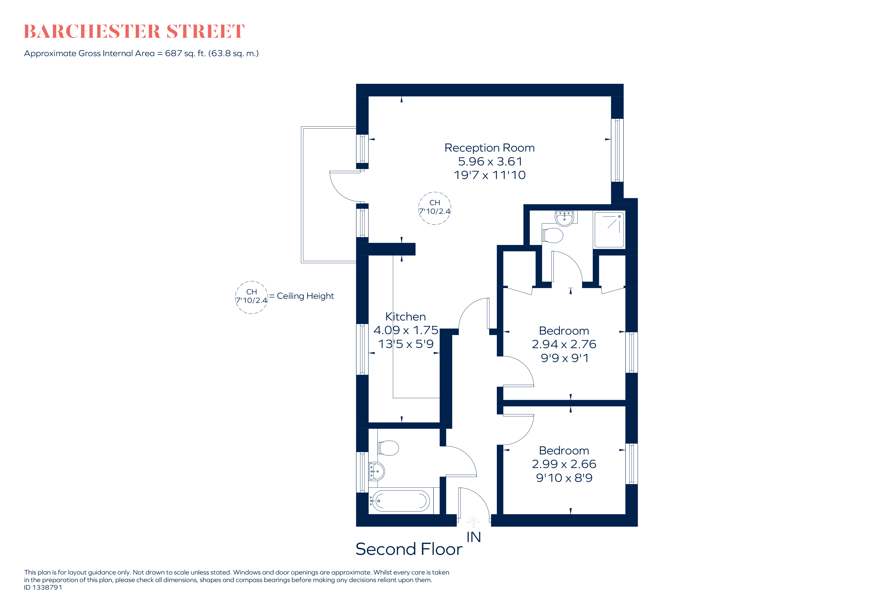 Flat 6, 4, Barchester Street, London floorplan