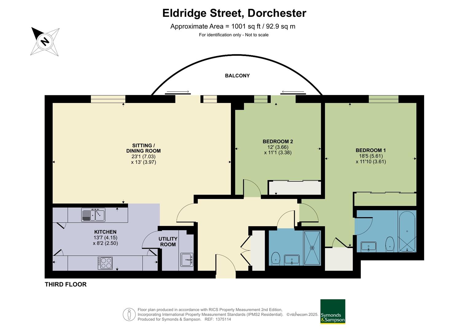 Flat 25 The Cooperage, Eldridge Street, Dorchester floorplan