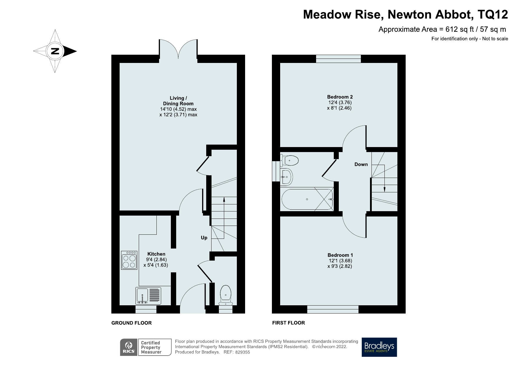 Meadow Rise, Newton Abbot, Devon TQ12, 2 bedroom semidetached house