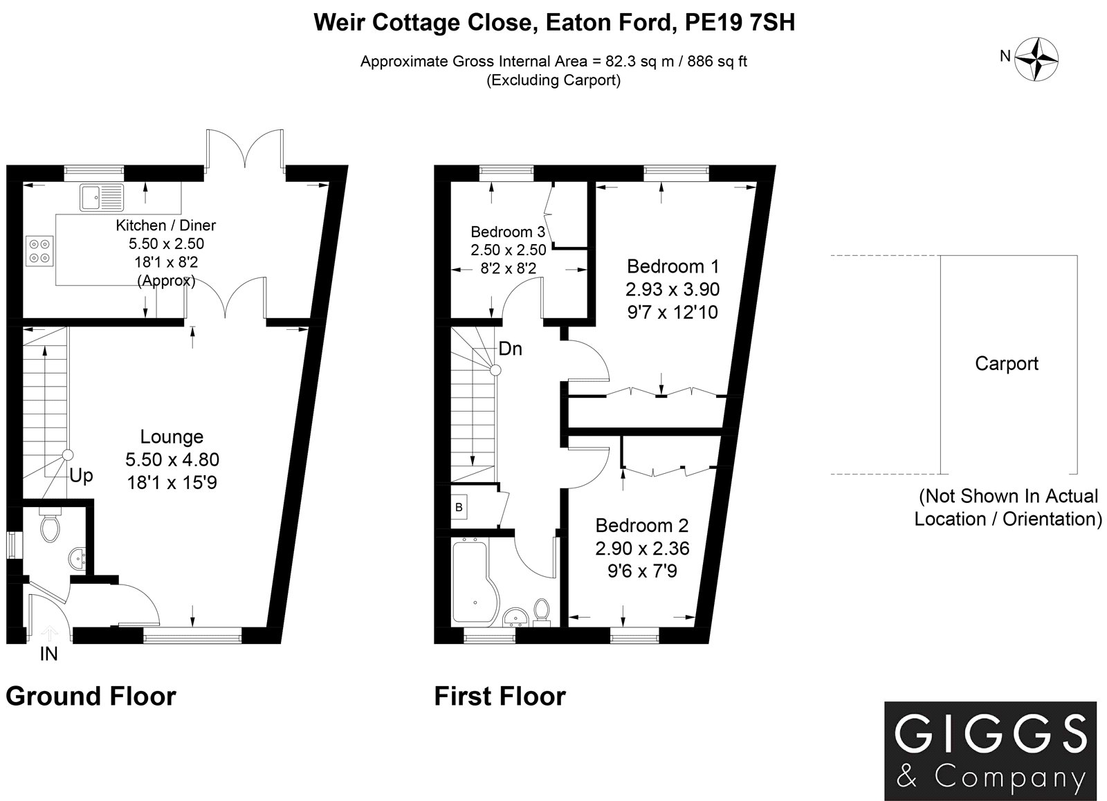 3 Bedrooms End terrace house for sale in Weir Cottage Close, Eaton Ford, St. Neots, Cambridgeshire PE19