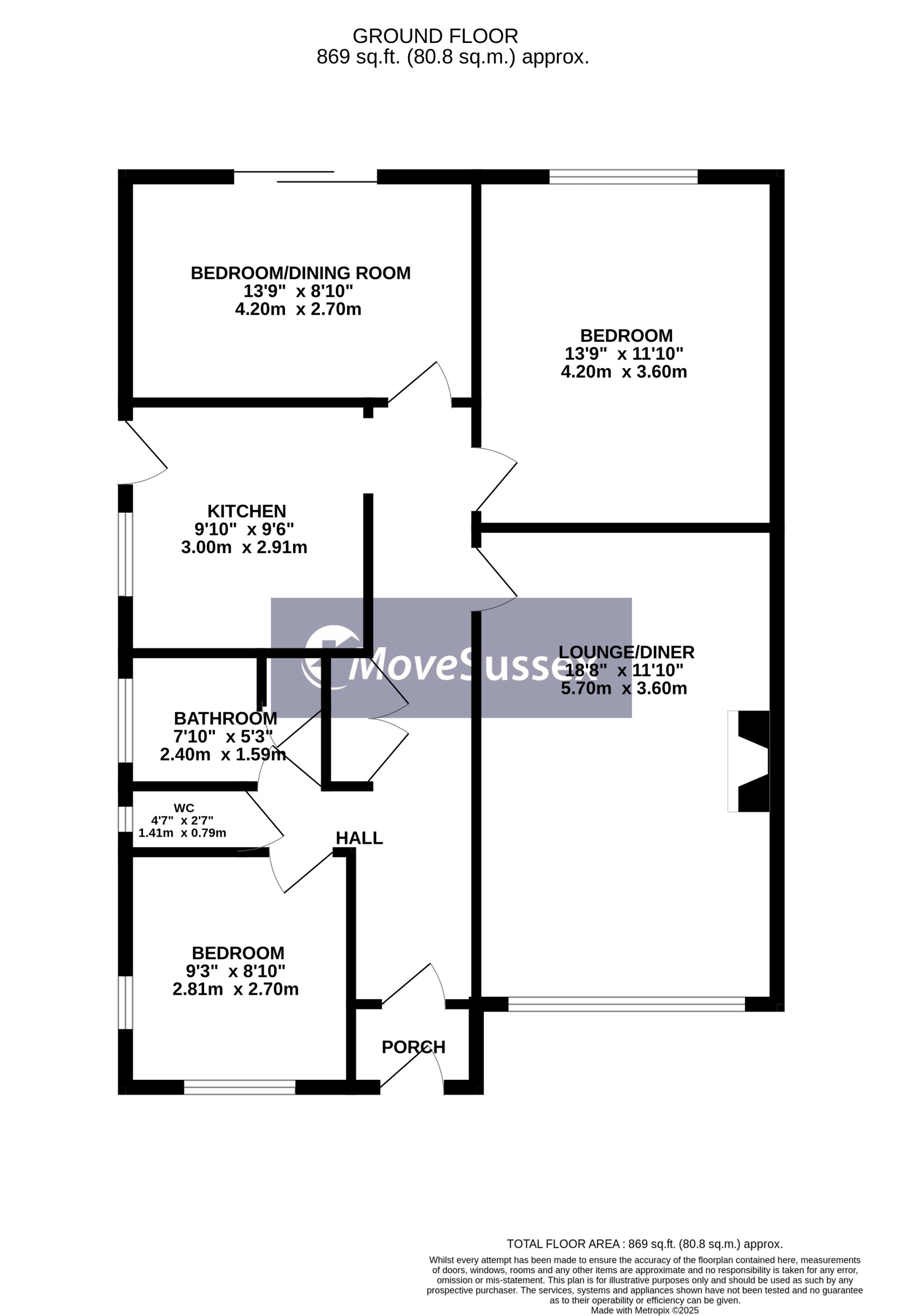 13, Old Mill Lane, Polegate floorplan