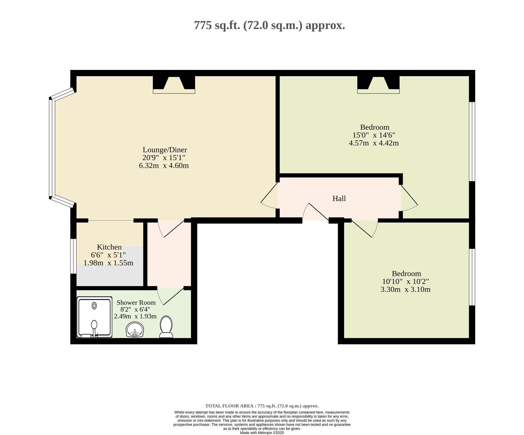 Flat 6, Wedgewood Court North Parade, Lowestoft floorplan