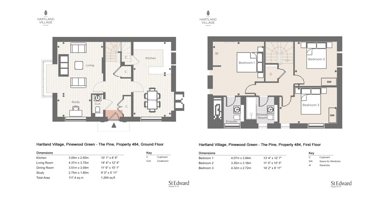 The Pine Plot 484 Pinewood Green,, Hartland Village, Fleet floorplan