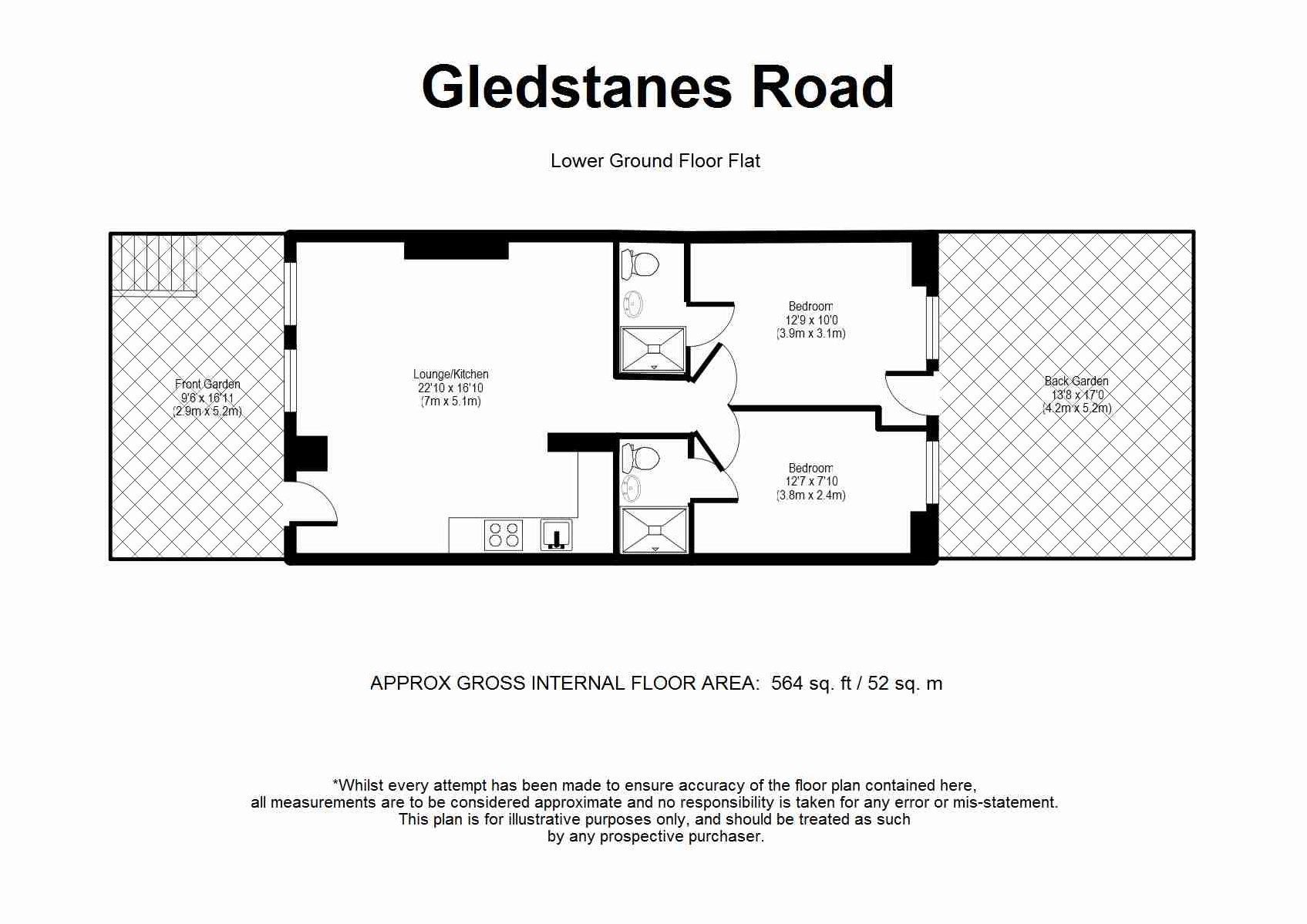 2 Bedrooms Flat to rent in Gledstanes Road, Fulham W14