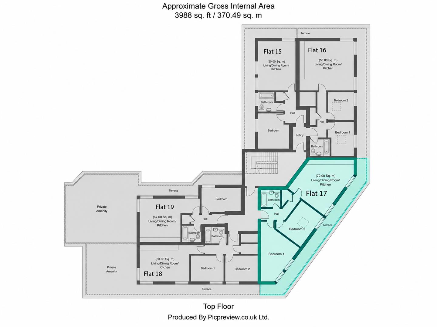 Flat 17, 1 Molesey Road, West Molesey floorplan