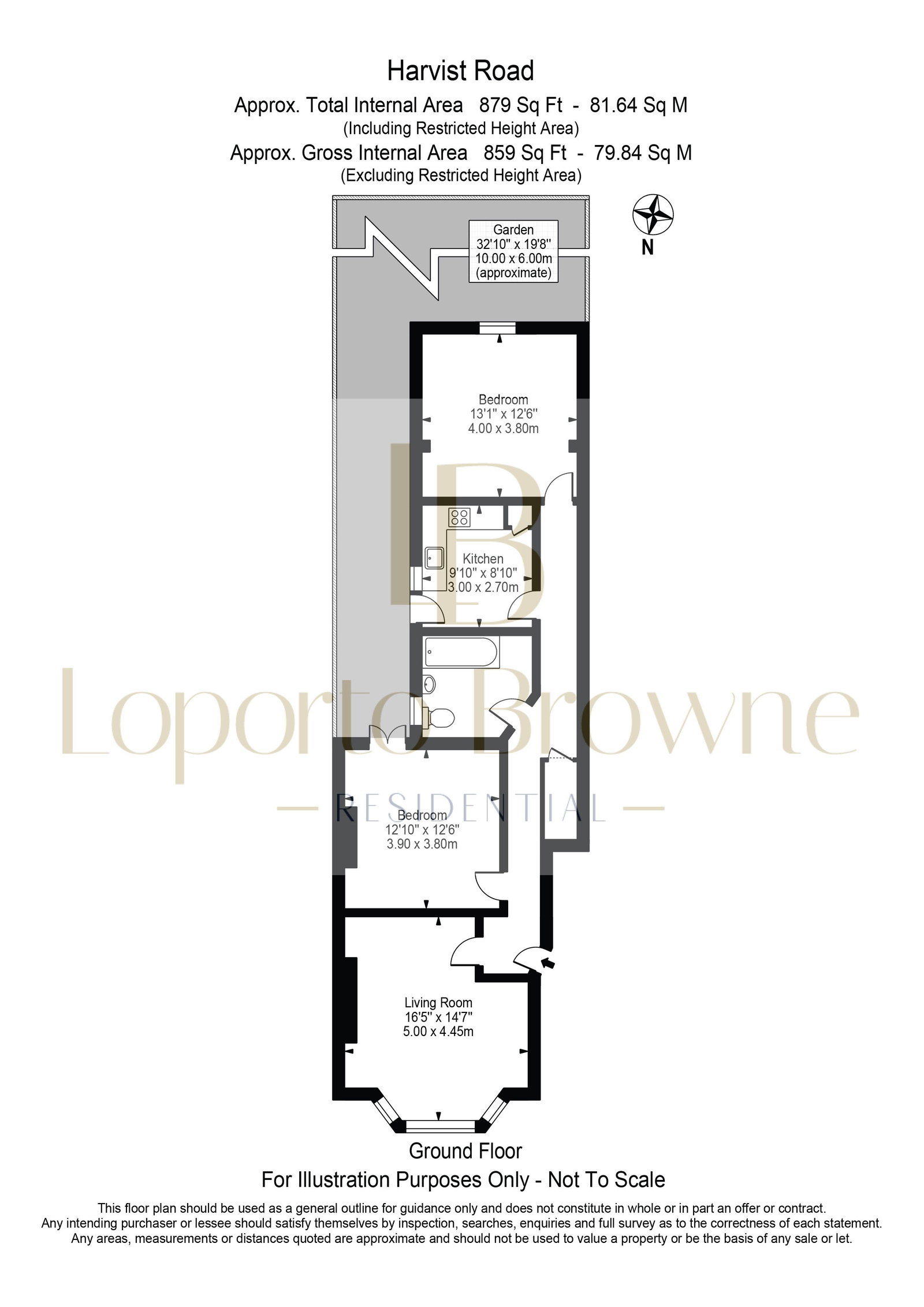 265,Flat 1, Harvist Road, London floorplan