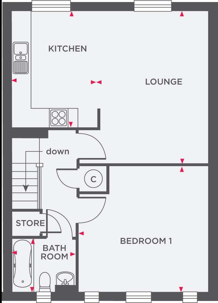 1 Molbrook Road, South Molton floorplan