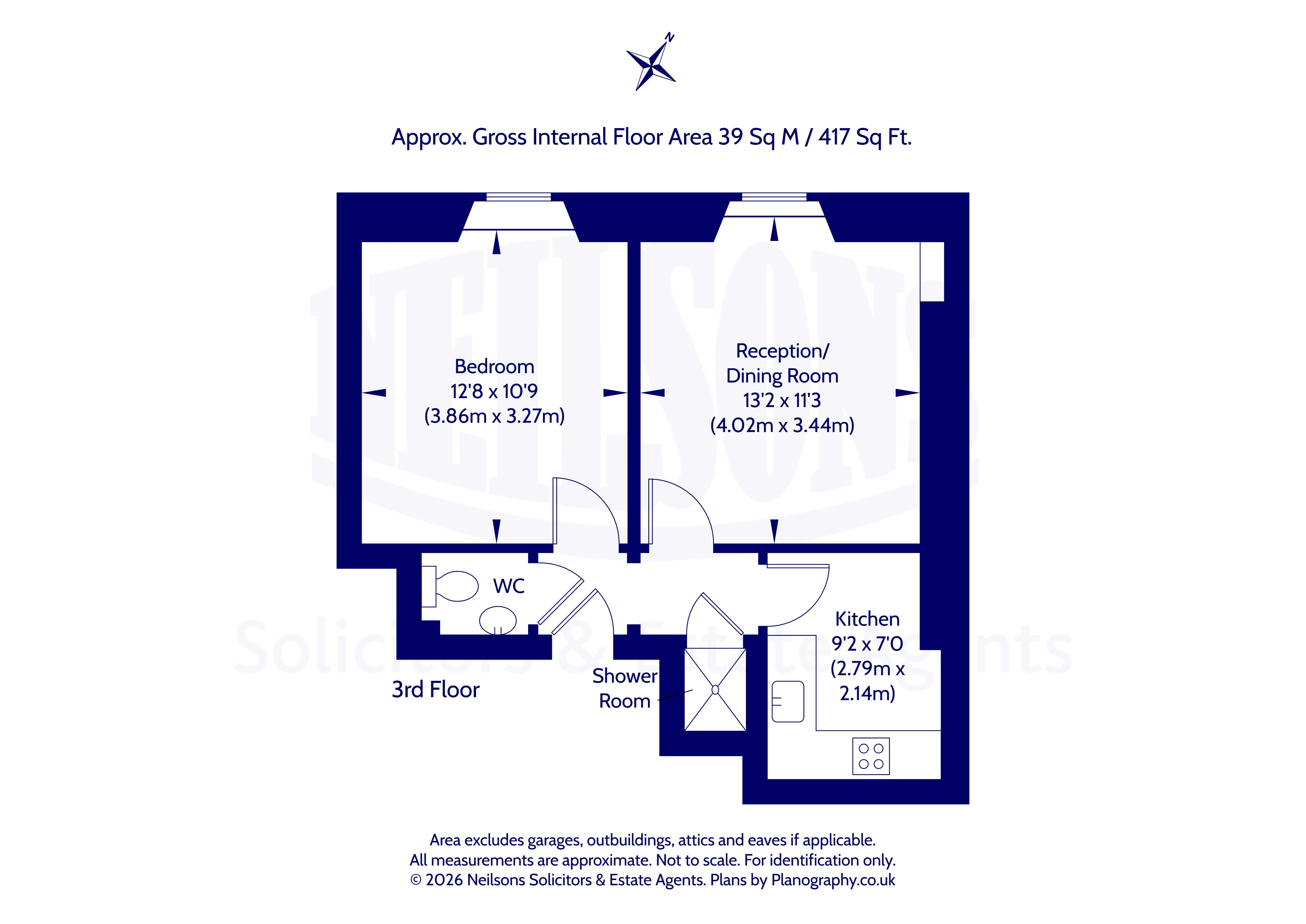 11 3F3, Watson Crescent, Edinburgh floorplan