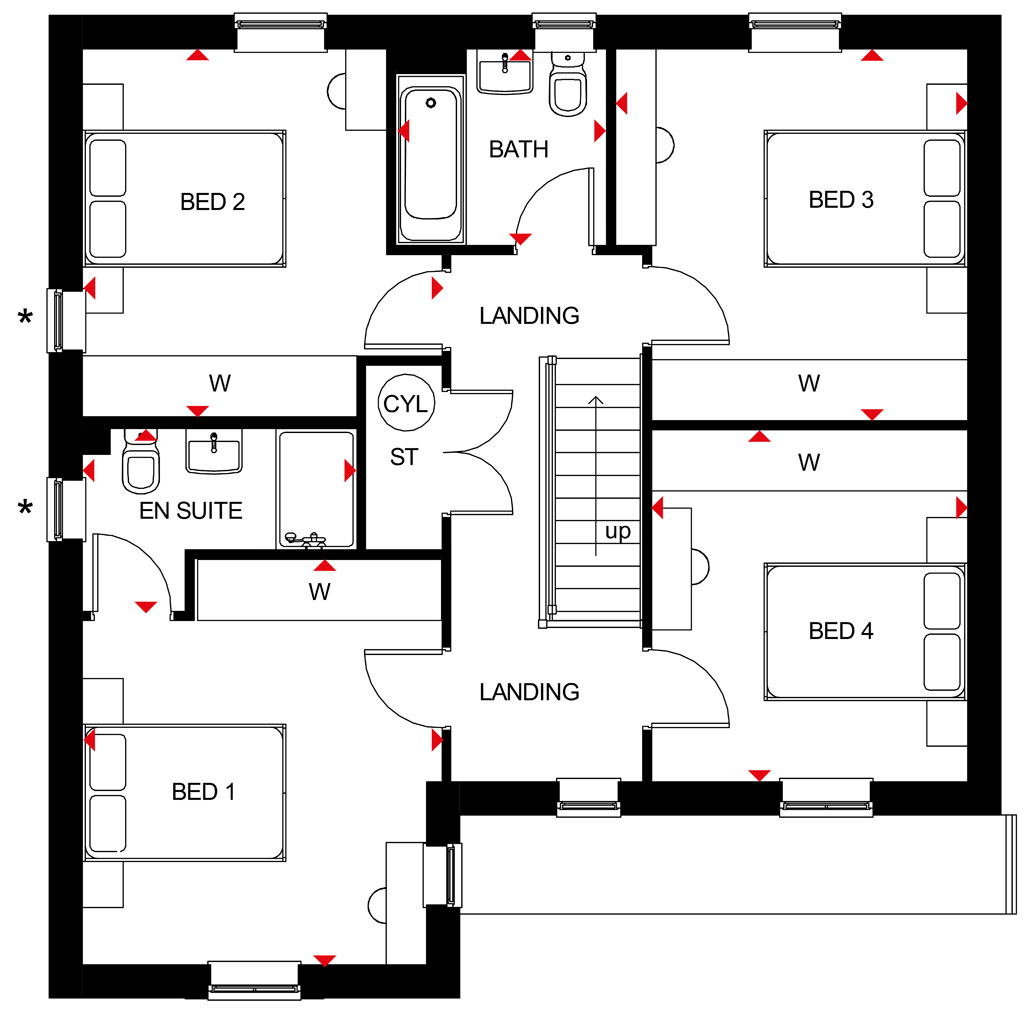 Plot 204, Scarlet View, Telford floorplan