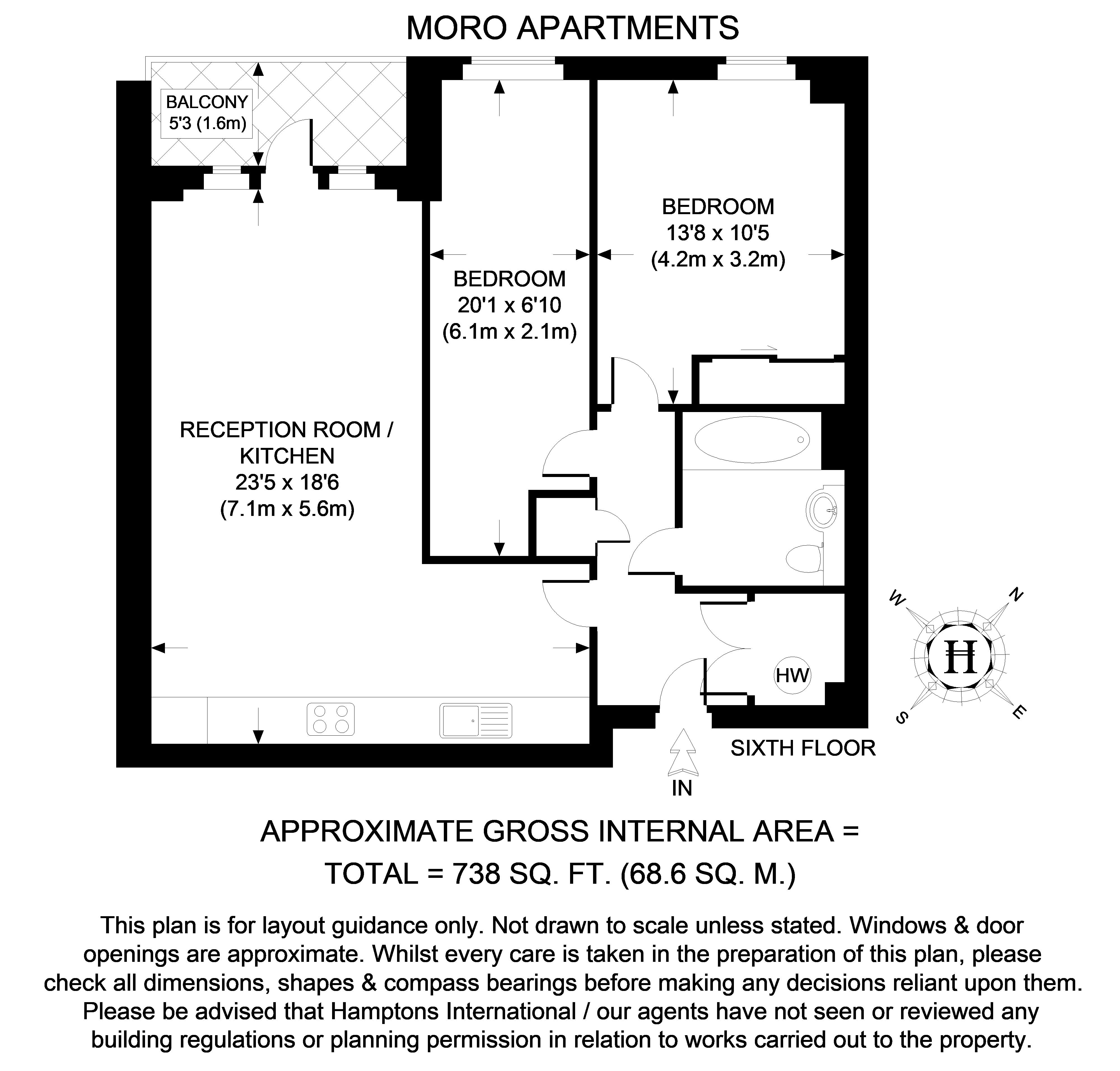 605, Moro Apartments, 22, New Festival Avenue, London floorplan
