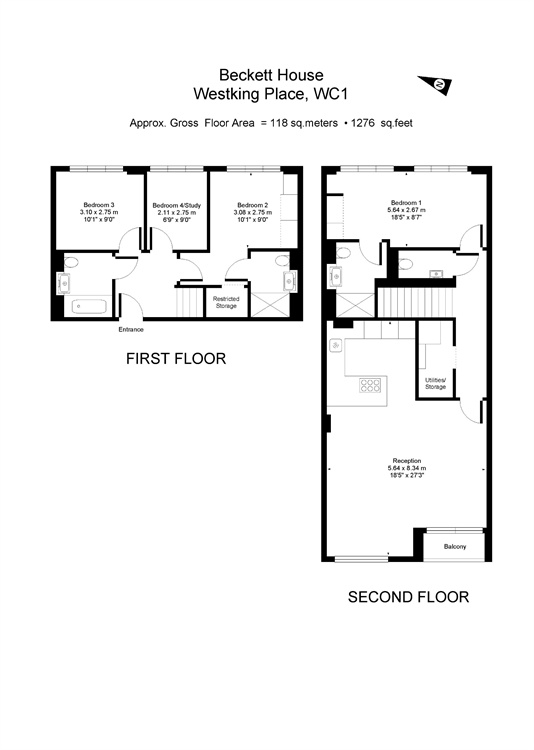 3 Bedrooms Flat to rent in Westking Place, Bloomsbury WC1H