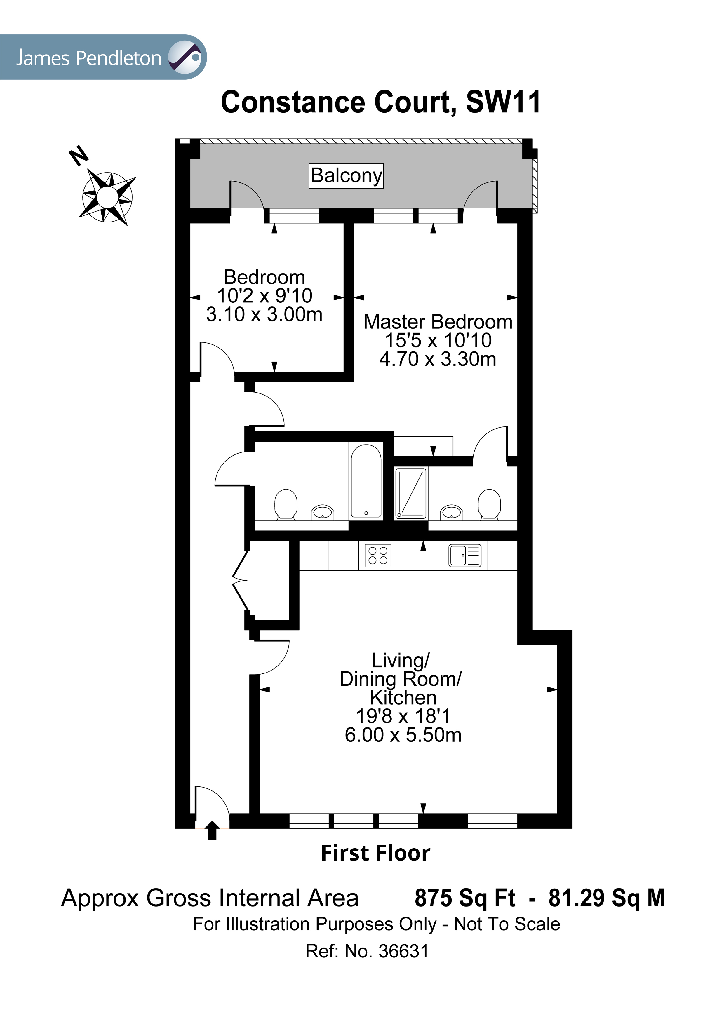 1 Bedrooms Flat for sale in Constance Court, 10 Chatfield Road, Battersea, London SW11