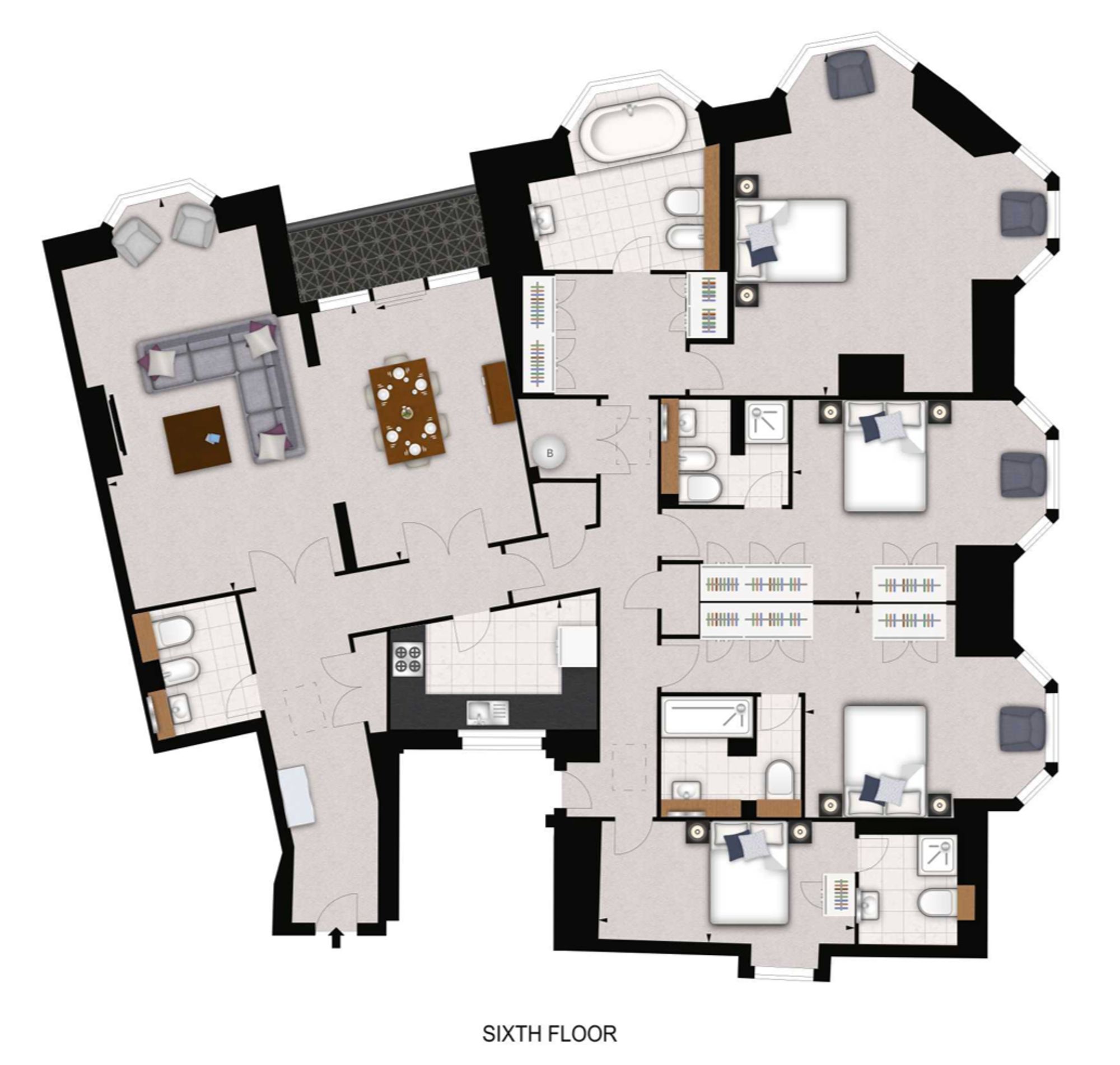 Penthouse B, London floorplan