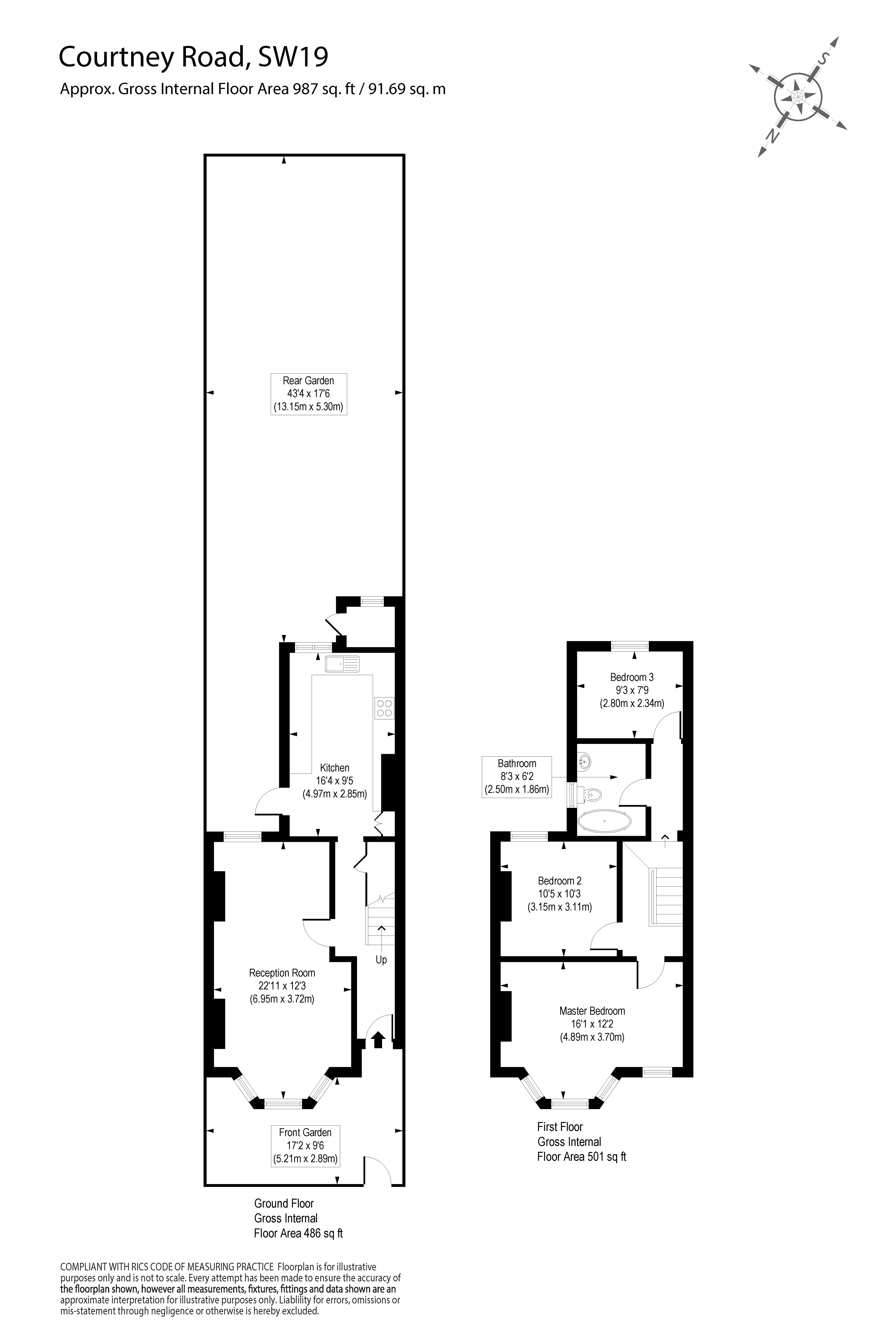 33, Courtney Road, London floorplan