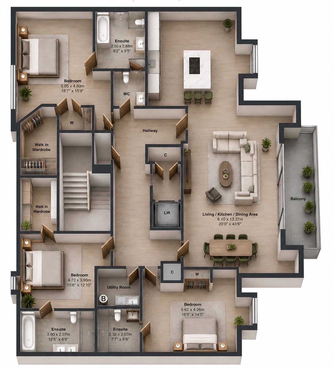 42,Flat 7, Penthouse, Welcomes Road, Kenley floorplan
