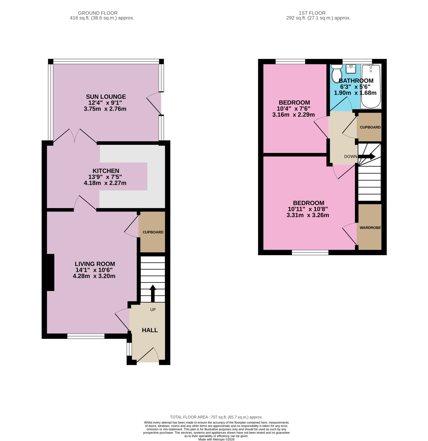 EVESHAM CLOSE, BOLDON COLLIERY floorplan