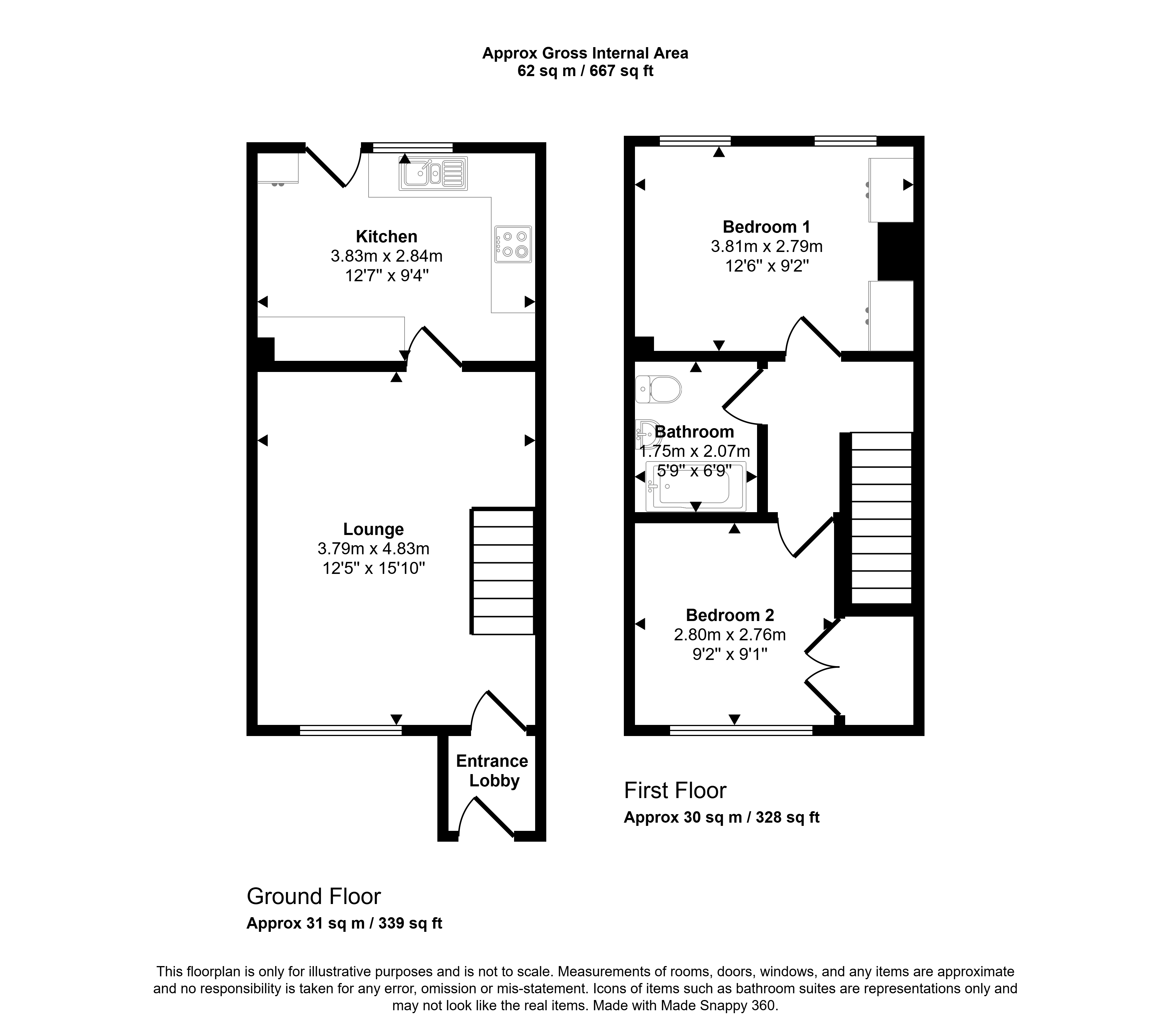 43, Baden Powell Street, Gateshead floorplan