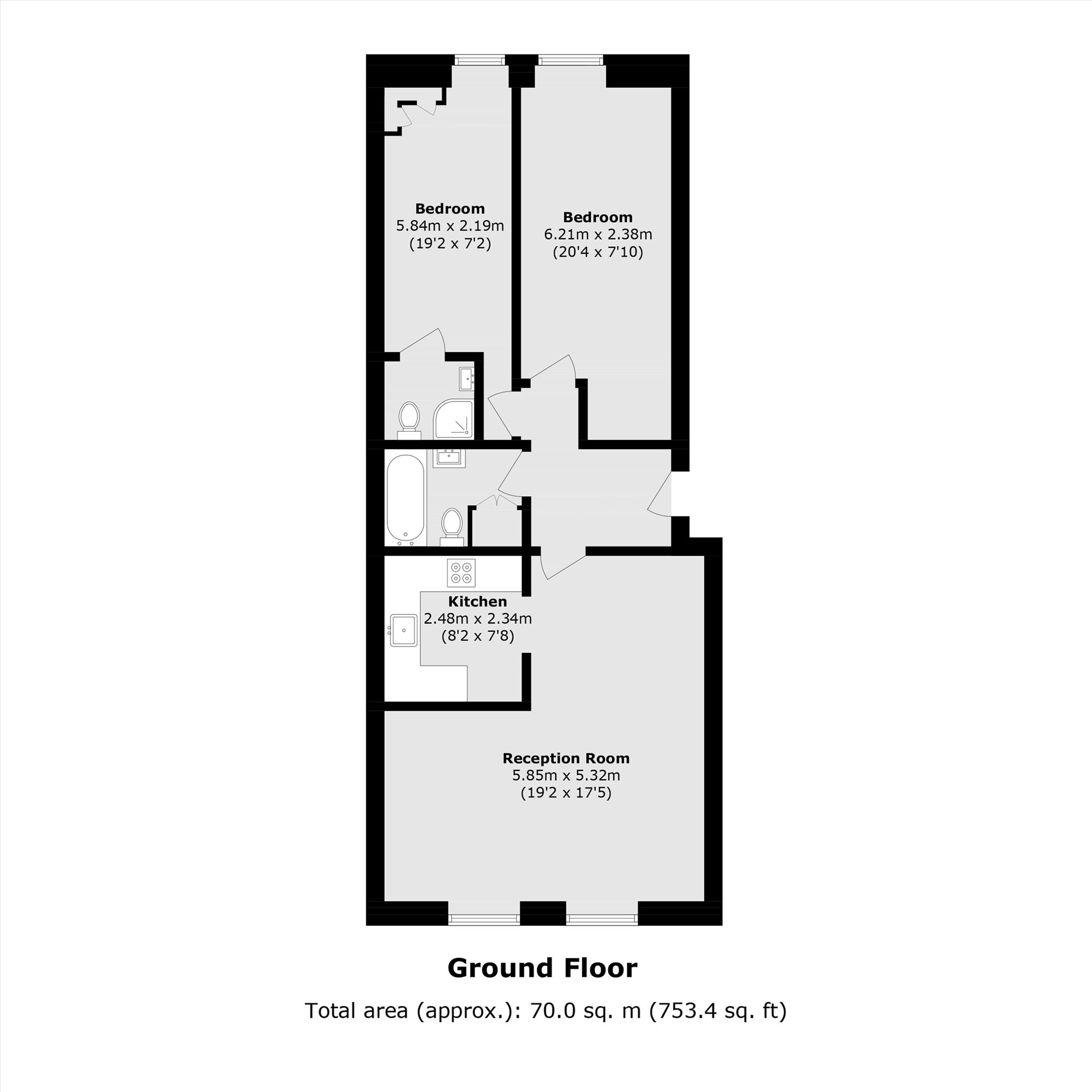 Flat 2, 23, Queen's Gate, London floorplan