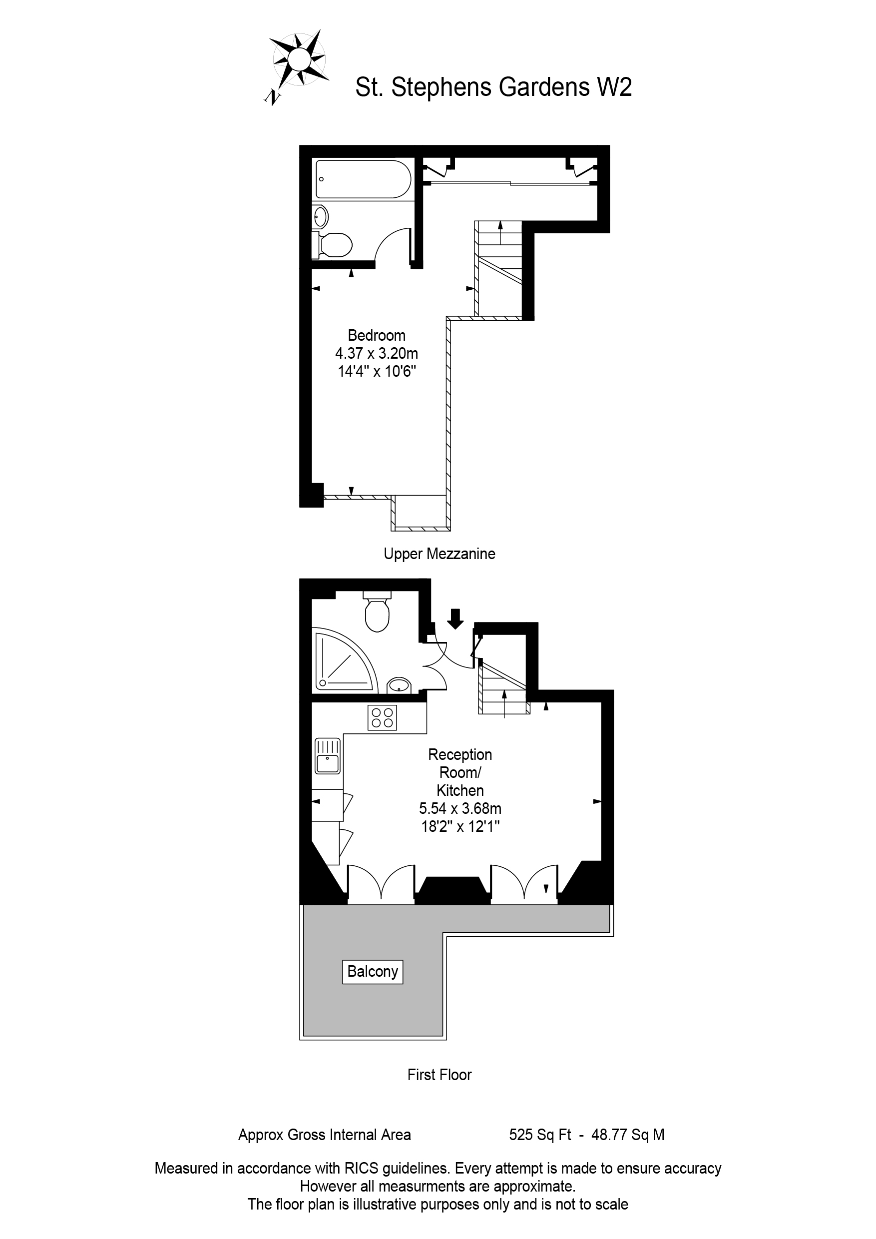 St Stephens Gardens, Notting Hill, London W2, 1 bedroom flat for sale