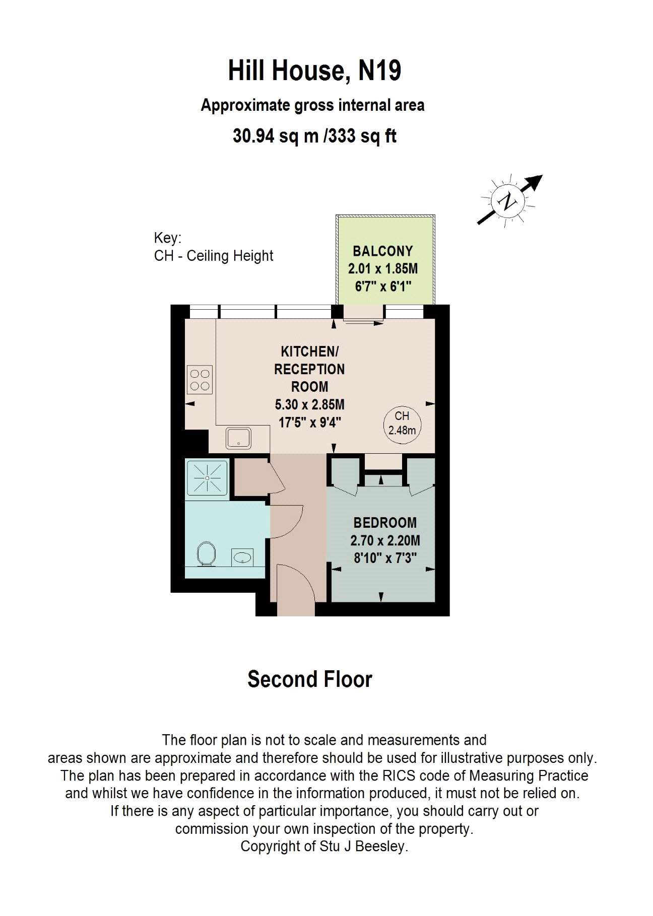210, Hill House, 17, Highgate Hill, London floorplan
