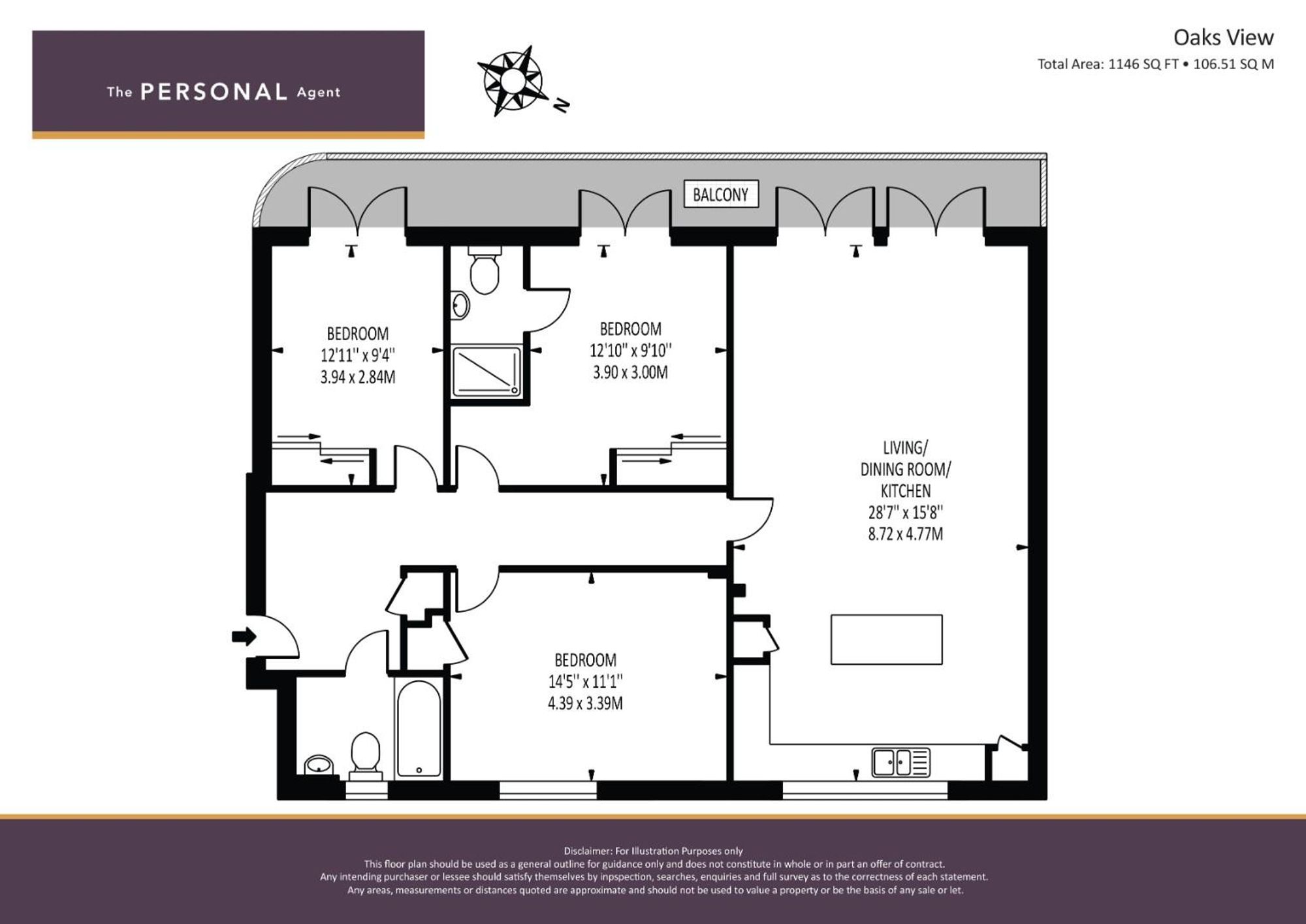 Flat 22, Oaks View Court Lane, Epsom floorplan