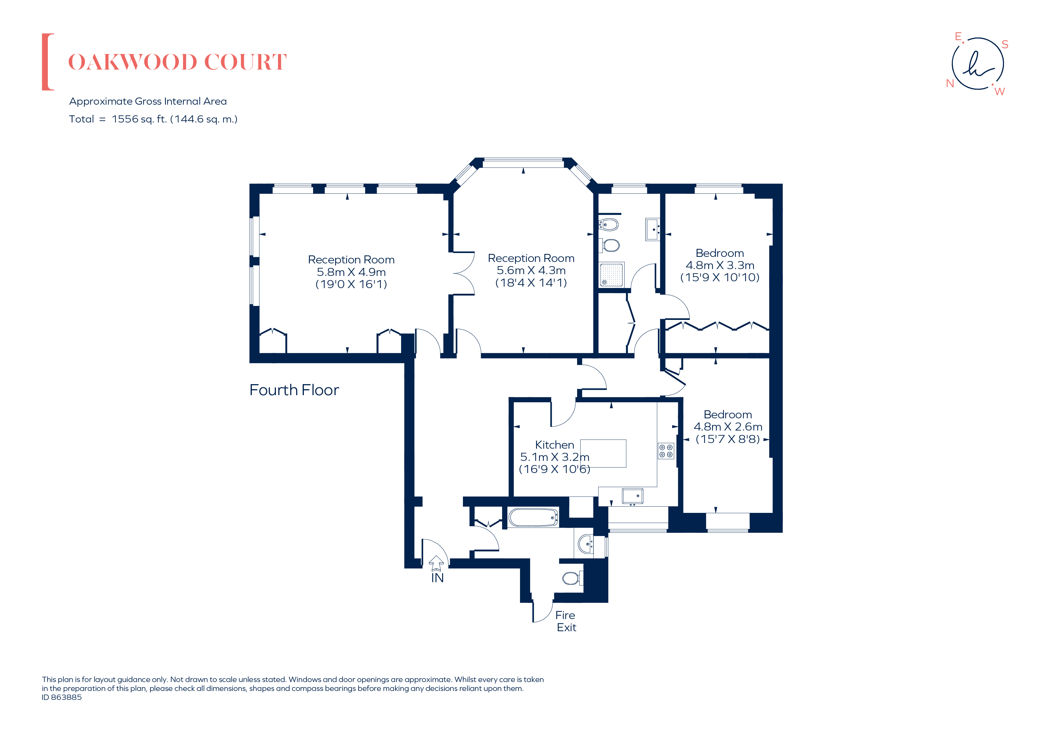 Oakwood Court, London W14, 2 bedroom flat for sale 68578473