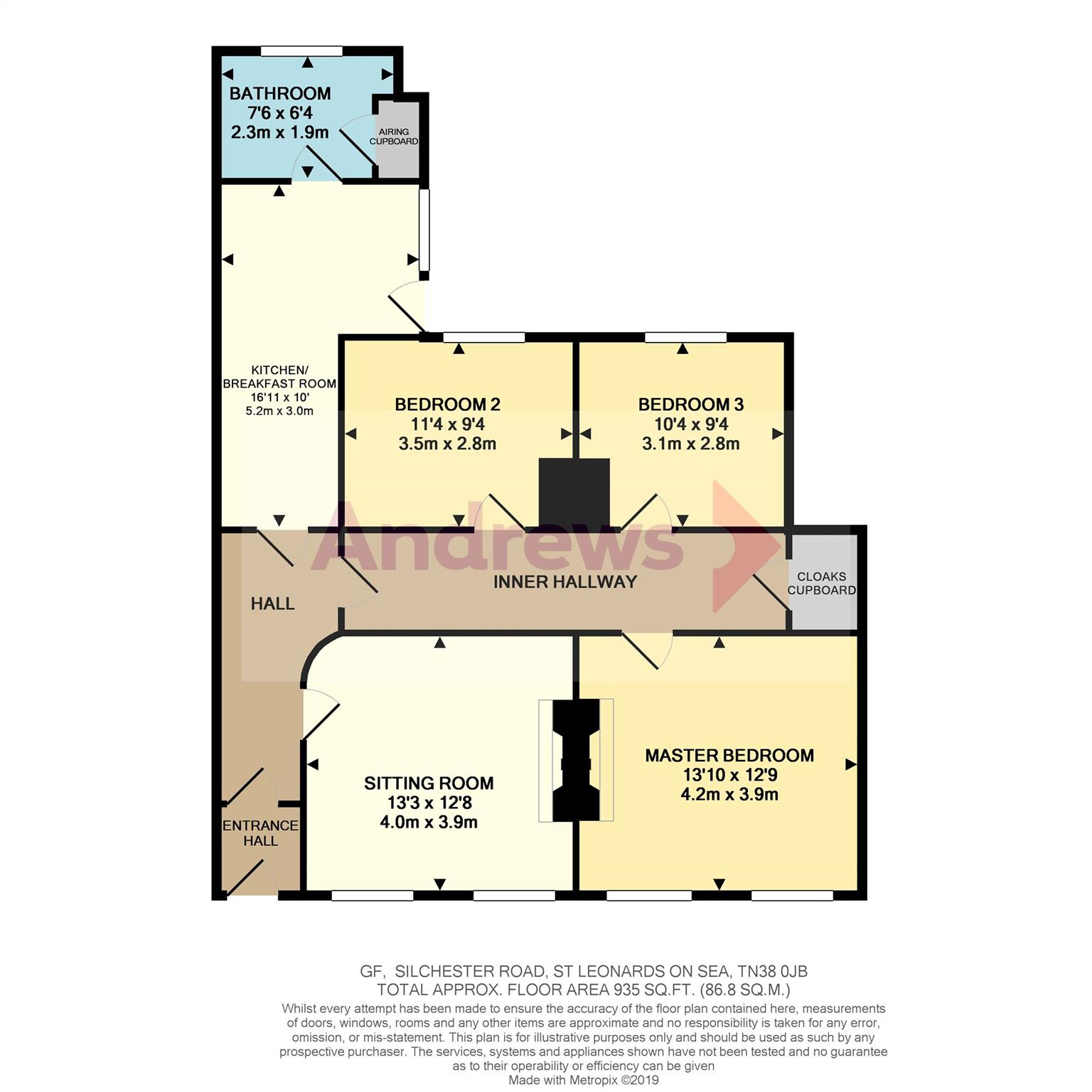 3 Bedrooms Flat for sale in Silchester Road, St Leonards-On-Sea, East Sussex TN38