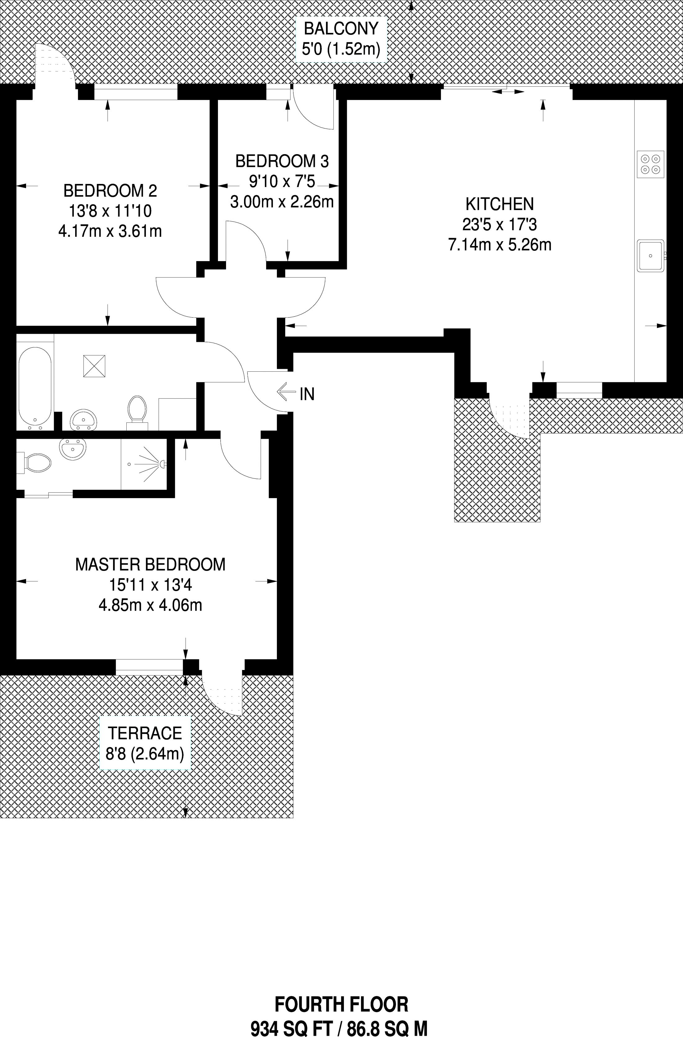 3 Bedrooms Flat to rent in Well Street, Hackney E9