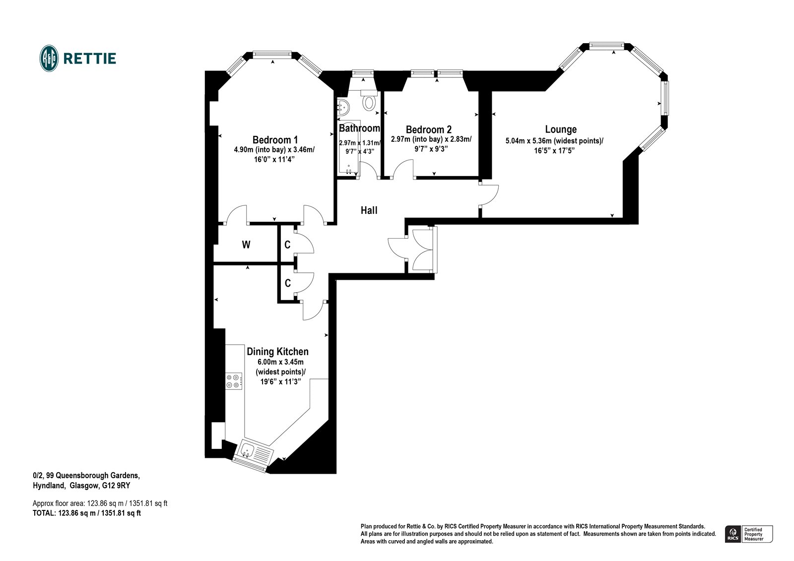 Queensborough Gardens, Hyndland, Glasgow G12, 2 bedroom flat for sale