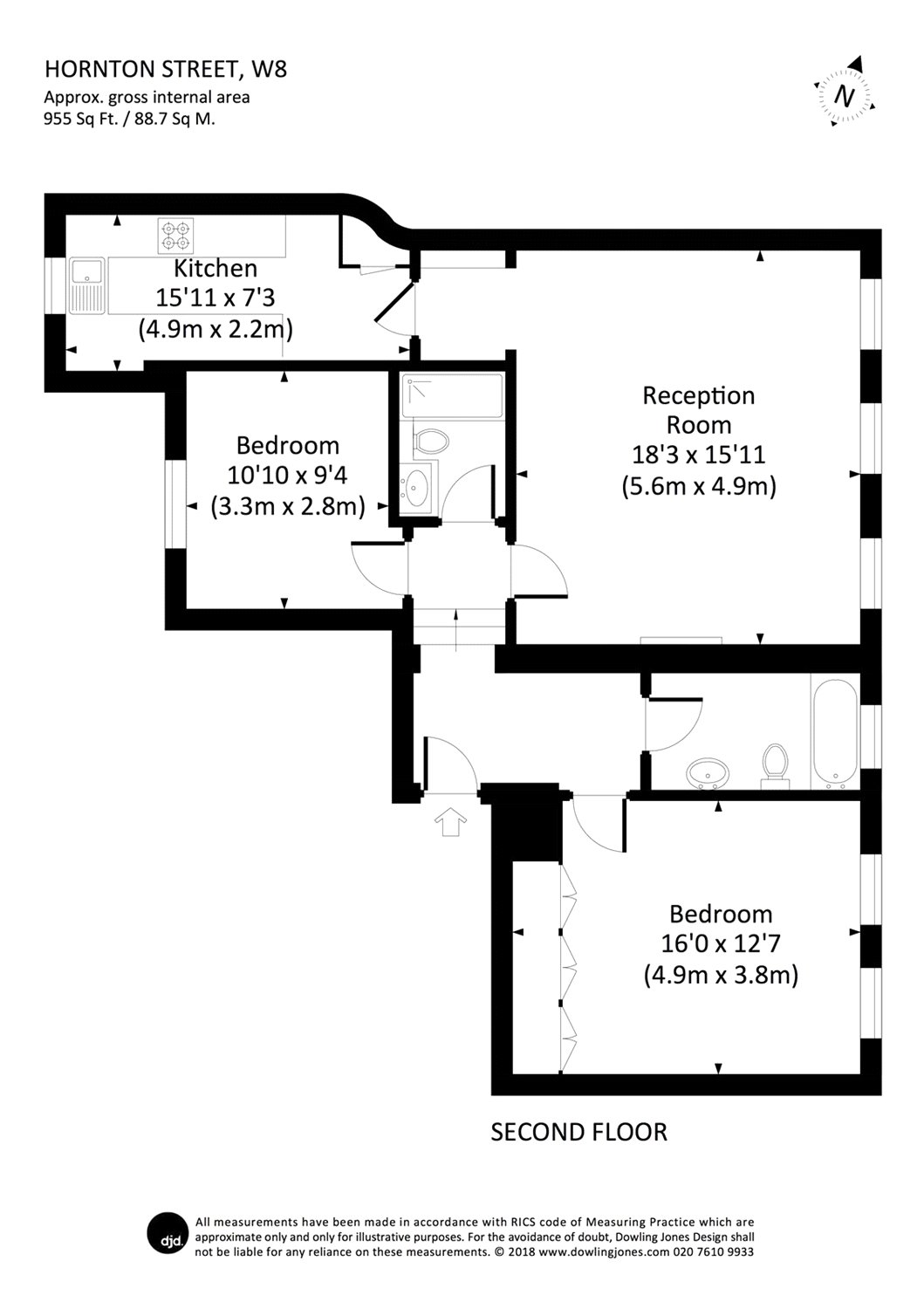 2 Bedrooms Flat to rent in Hornton Street, Kensington W8