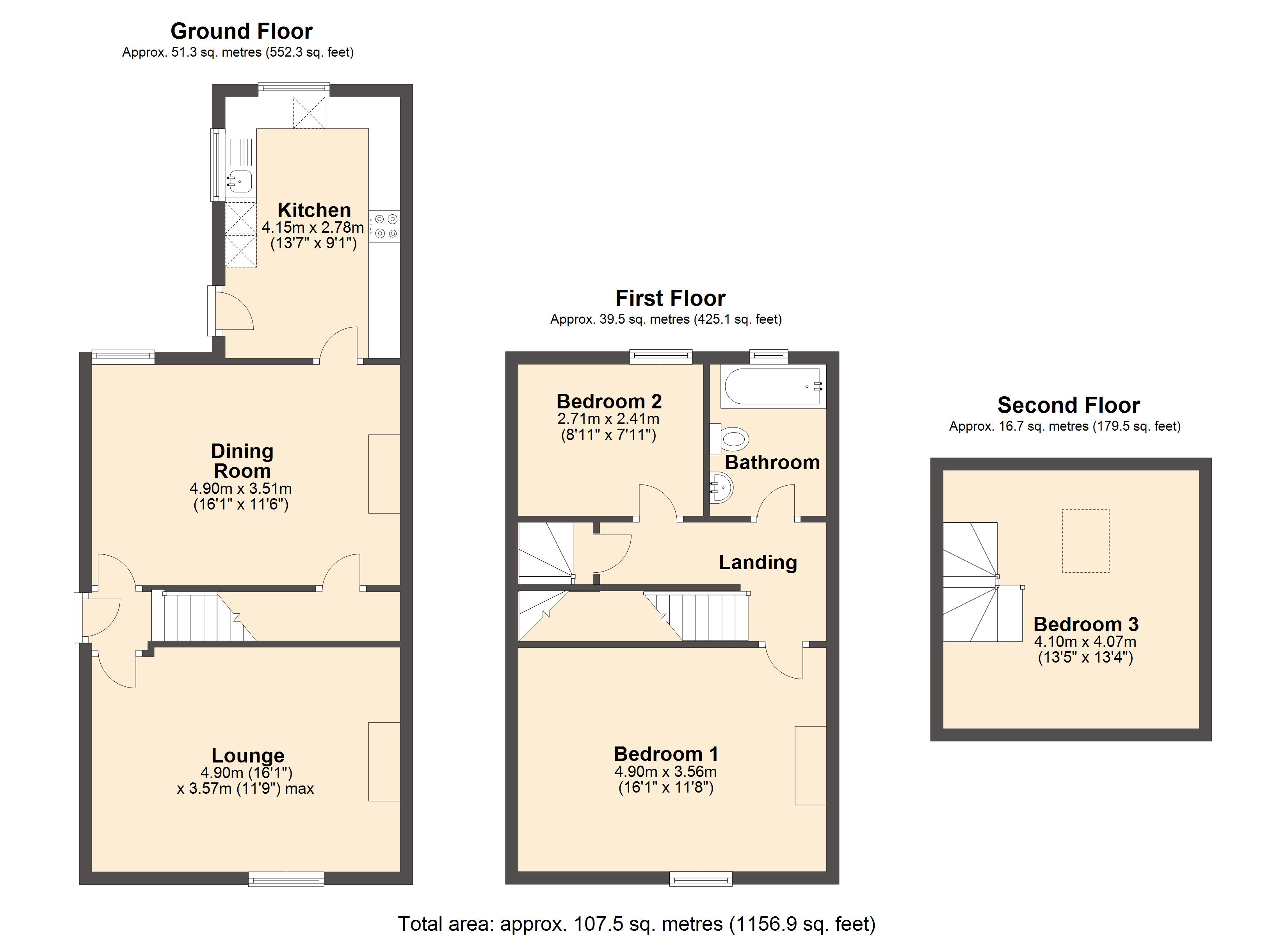 3 Bedrooms Terraced house to rent in Spencer Street, Chesterfield S40