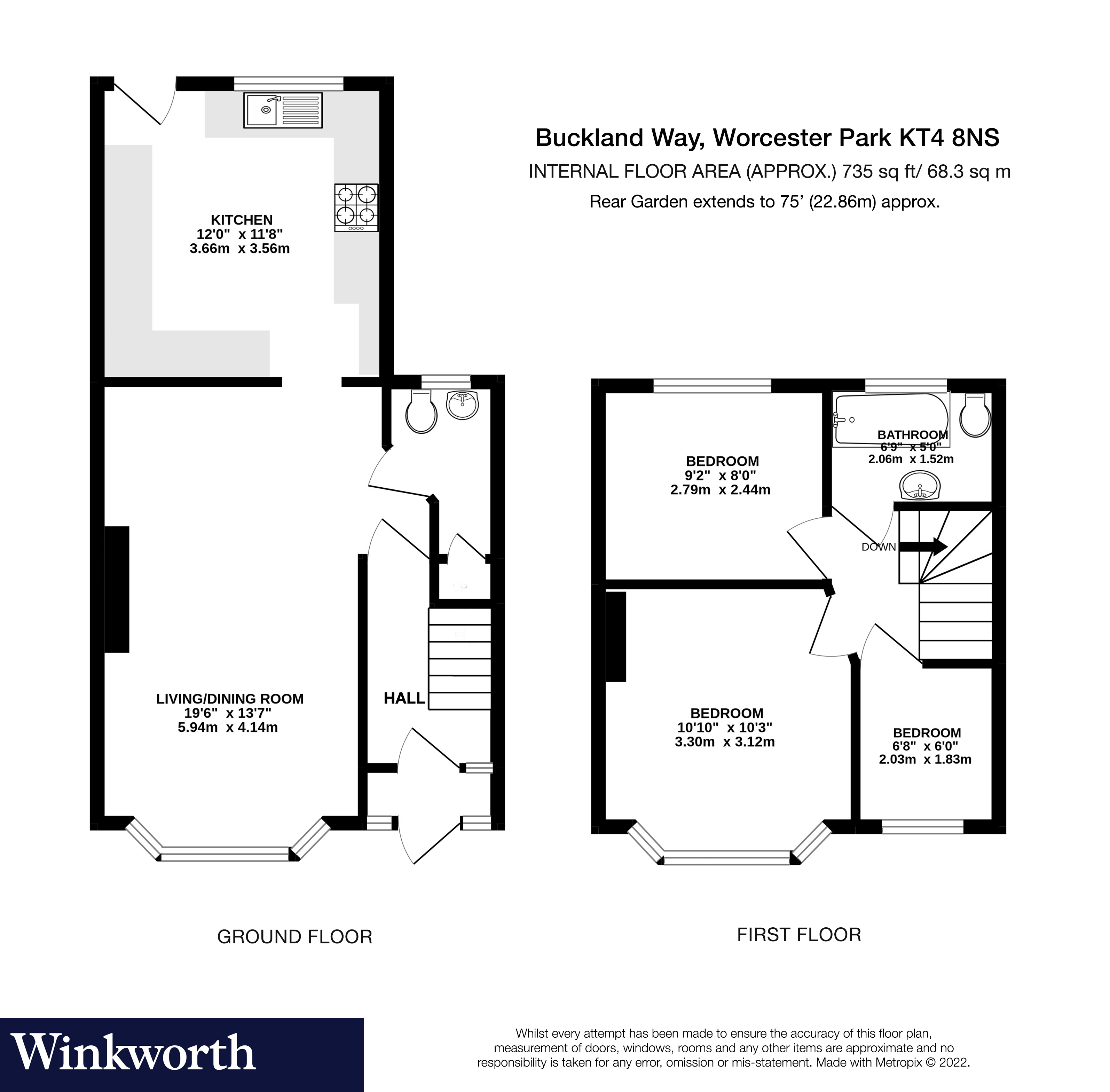 Buckland Way, Worcester Park KT4, 3 bedroom terraced house for sale