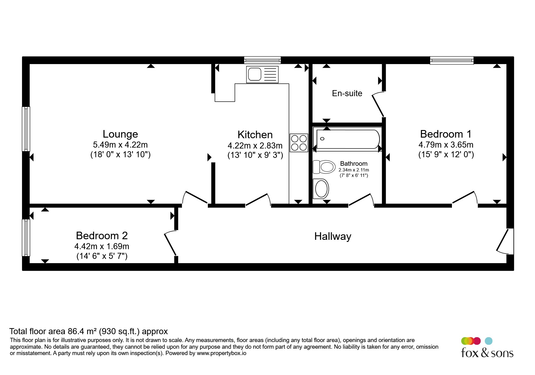 Flat 2, Elm Court, 49, Elm Grove, Southsea floorplan