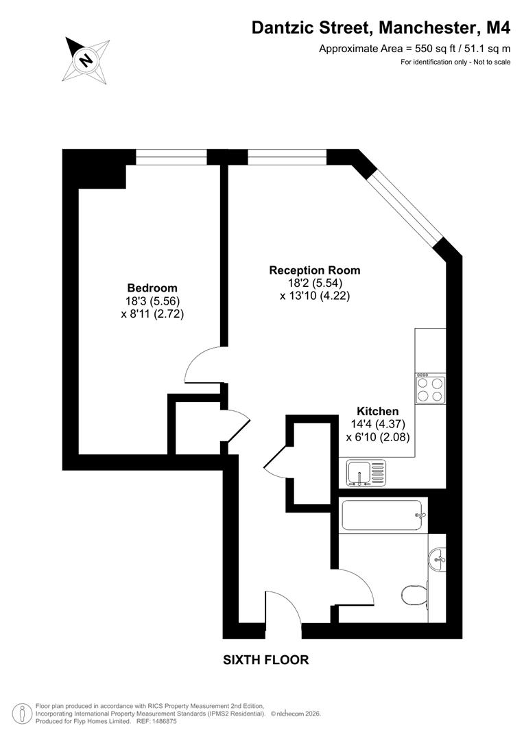 Flat 603, 190, Dantzic Street, Manchester floorplan