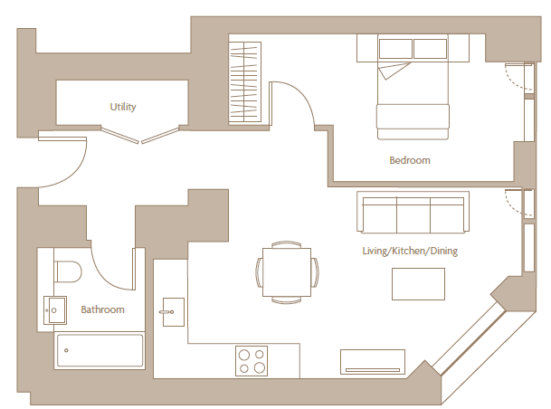 Flat 1007, 1007 Crown View, Victoria Riverside, Manchester floorplan