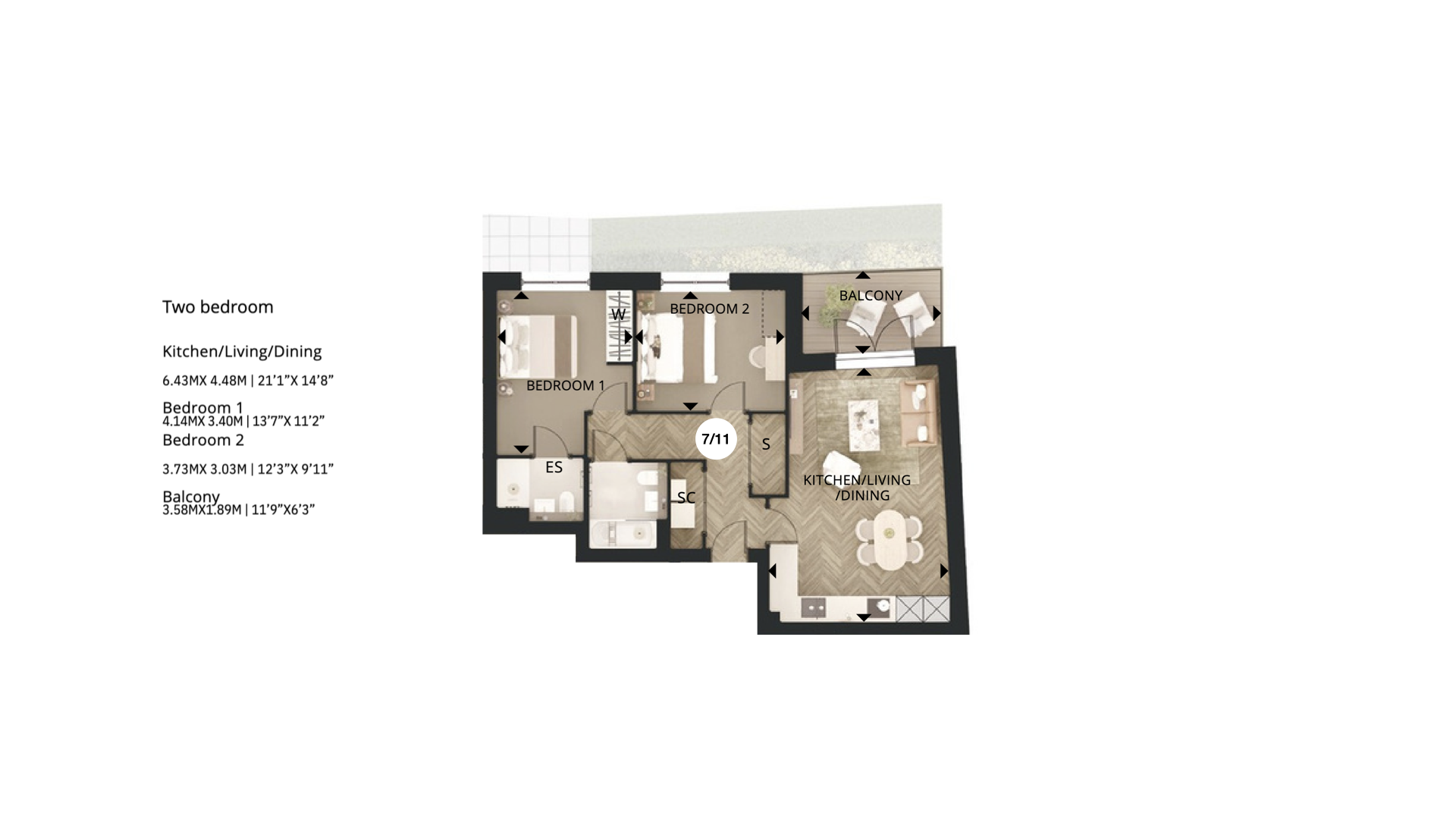 210 - Apt 11, Lapidge Drive, Wandsworth floorplan