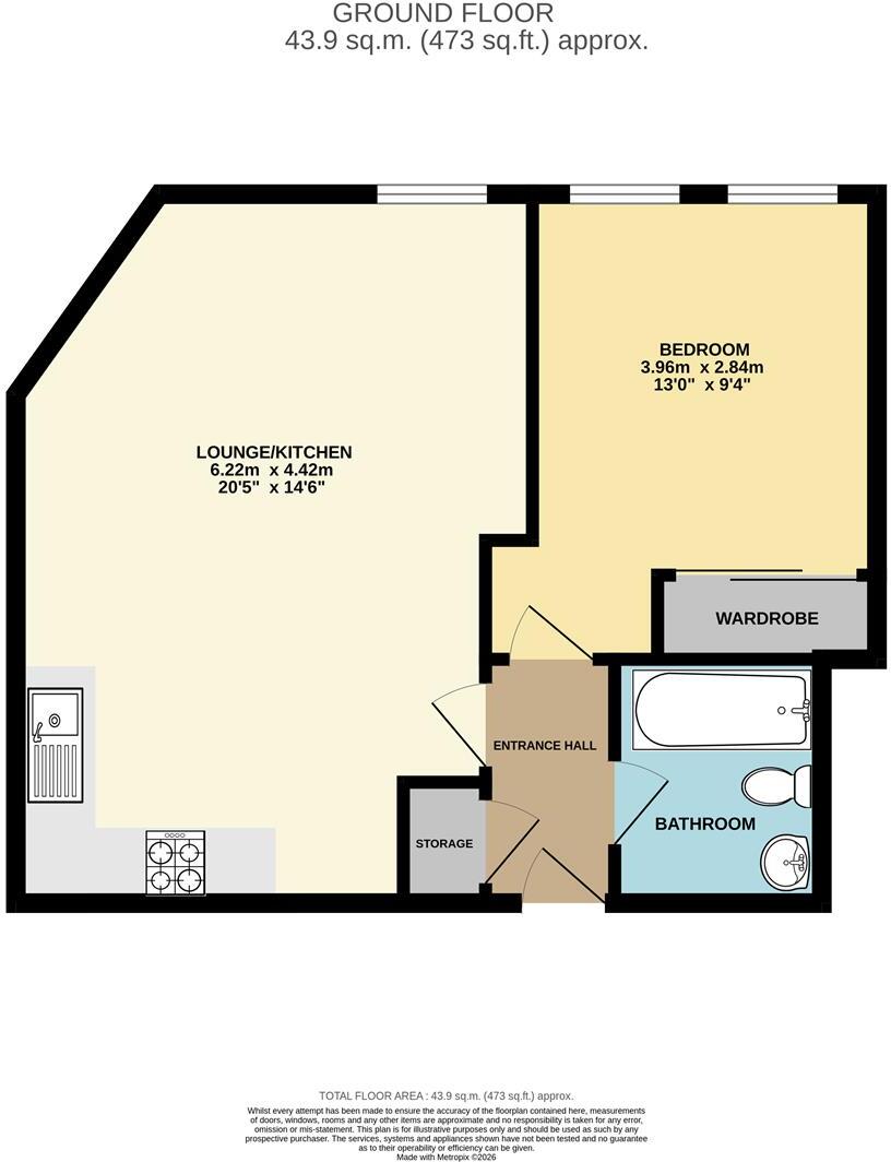 Flat 42 Burlington House, Swanfield Road, Waltham Cross floorplan