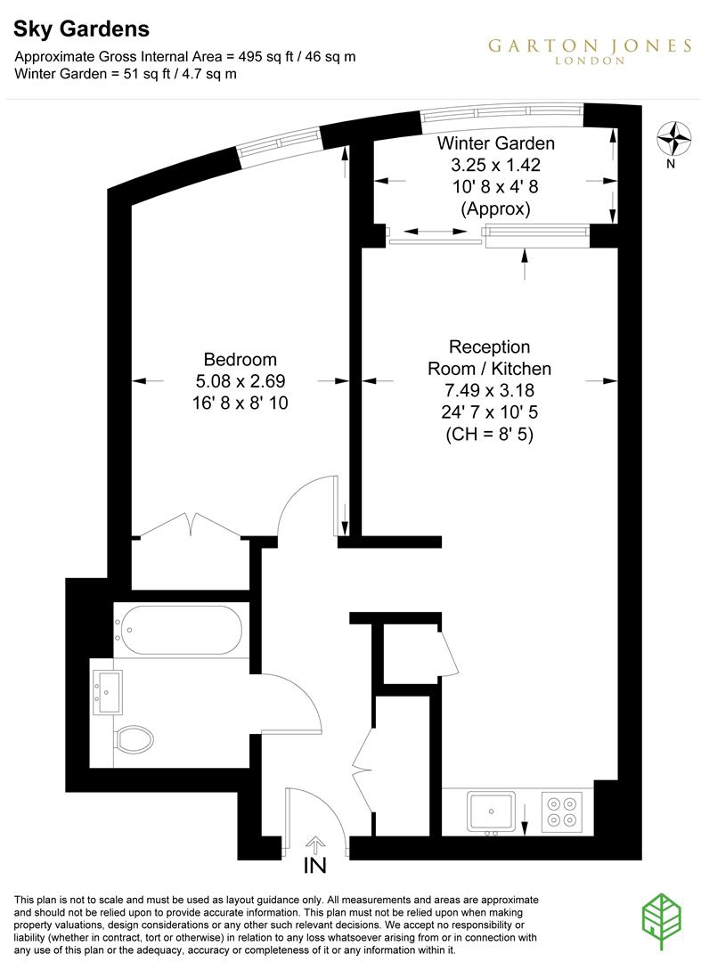 2601, Sky Gardens, Vauxhall floorplan
