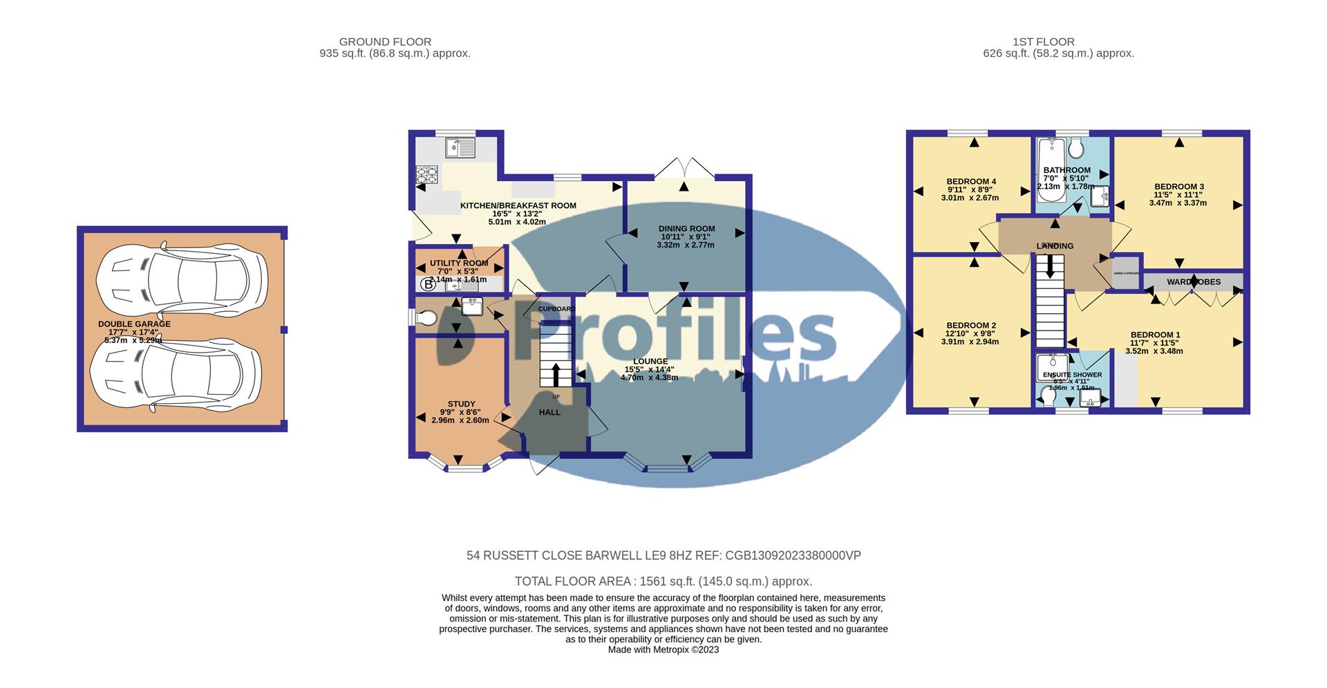 54, Russett Close, Barwell floorplan
