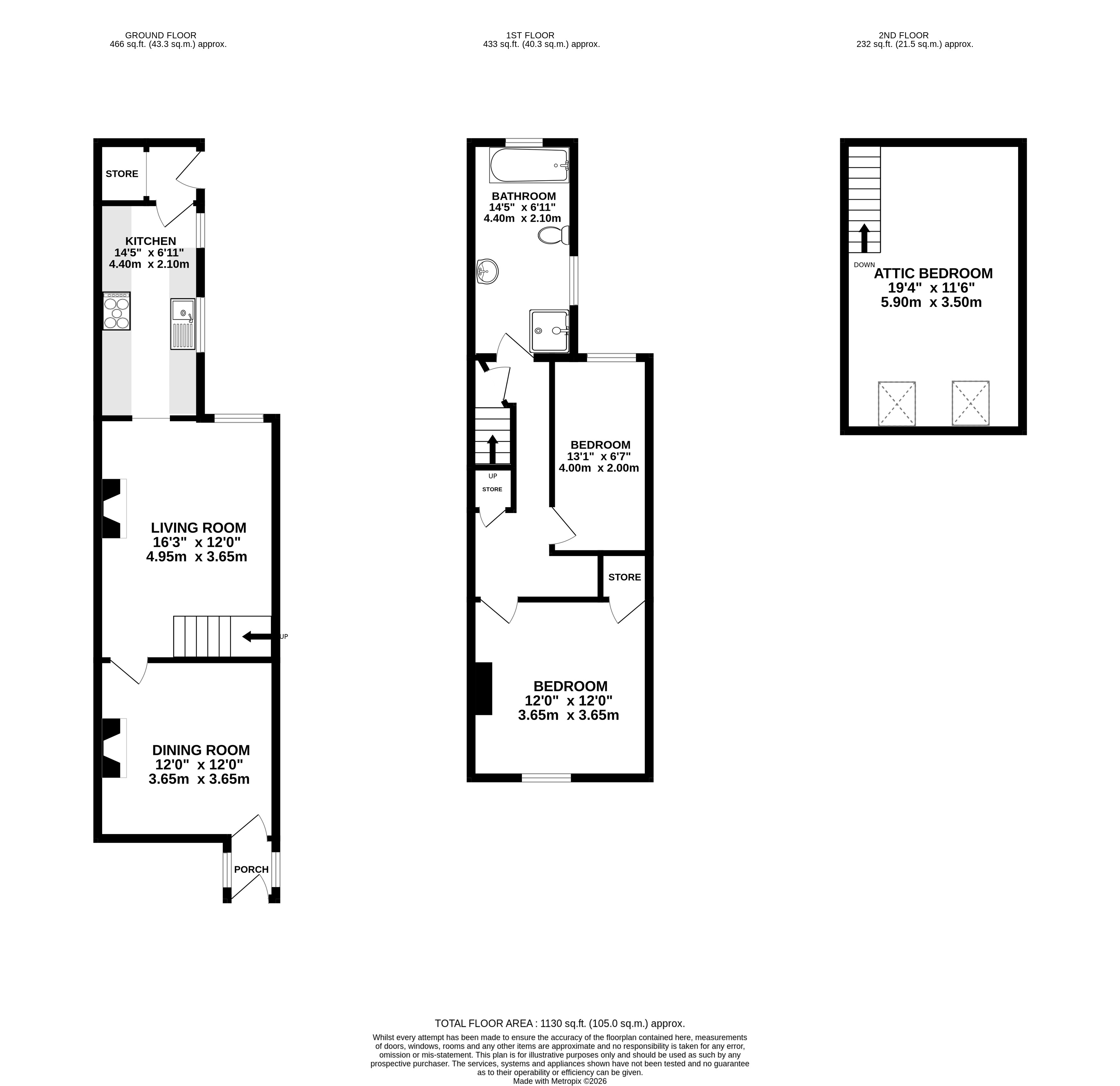 18, Hazelmere Road, Worksop floorplan