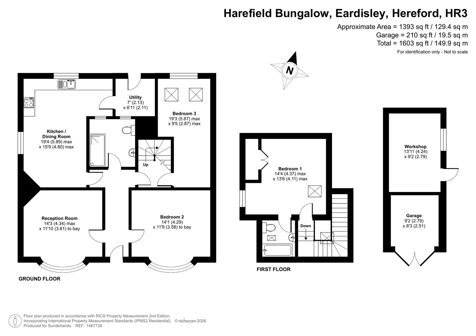 Harefield Bungalow, Almeley Road, Hereford floorplan