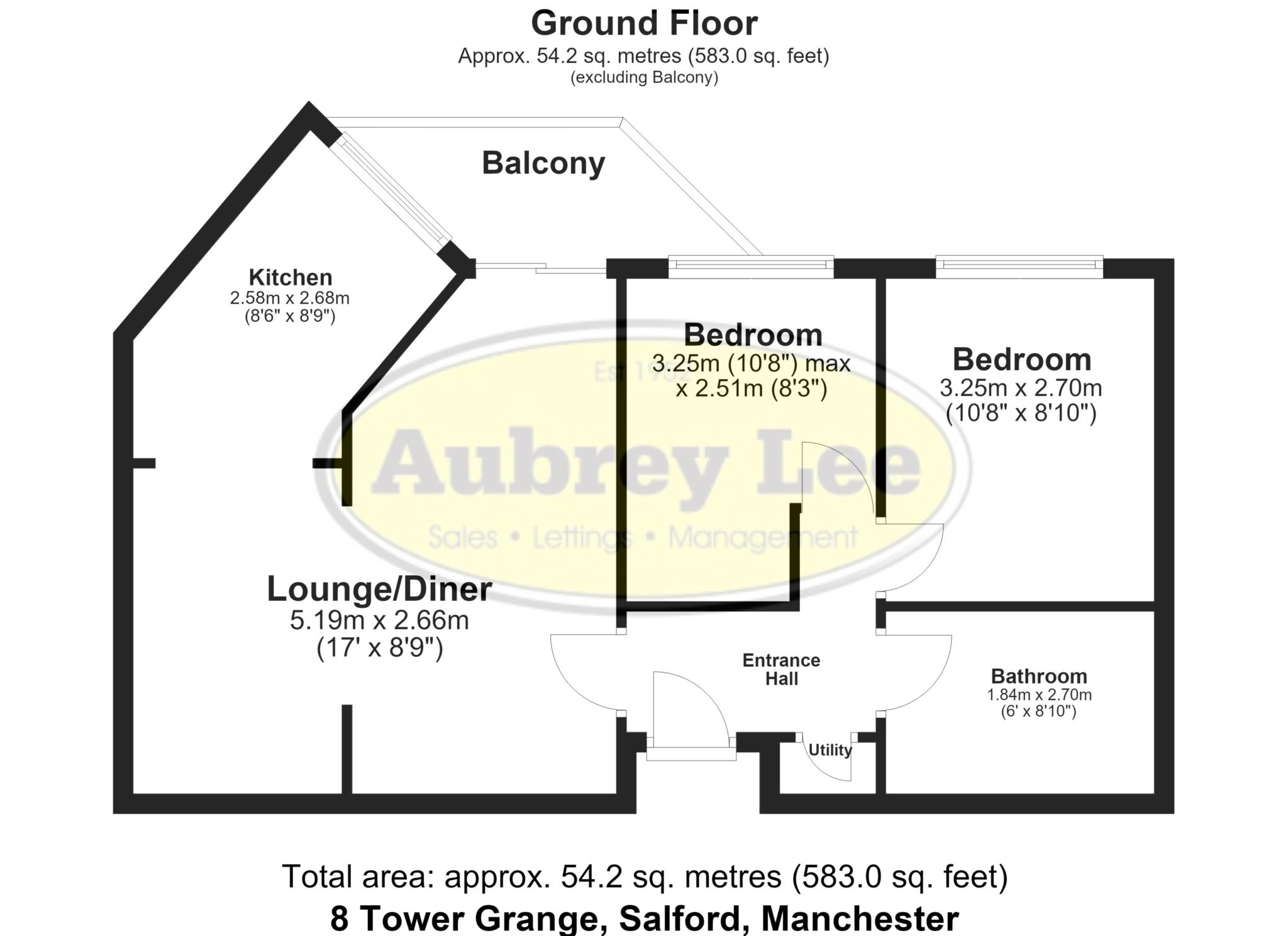 Flat 8 Tower Grange, New Hall Road, Salford floorplan