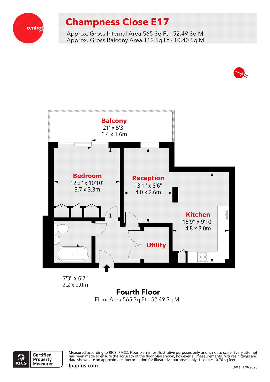 Flat 24, 5, Champness Close, London floorplan