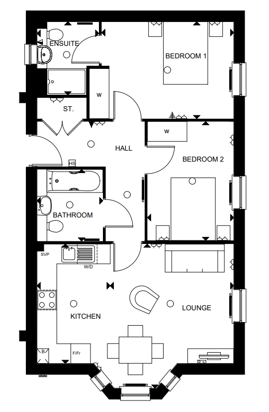 2 Bedrooms Flat for sale in 