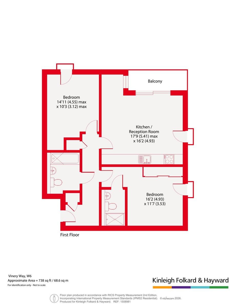 Flat 2a, Evelina Court,, Vinery Way, London floorplan