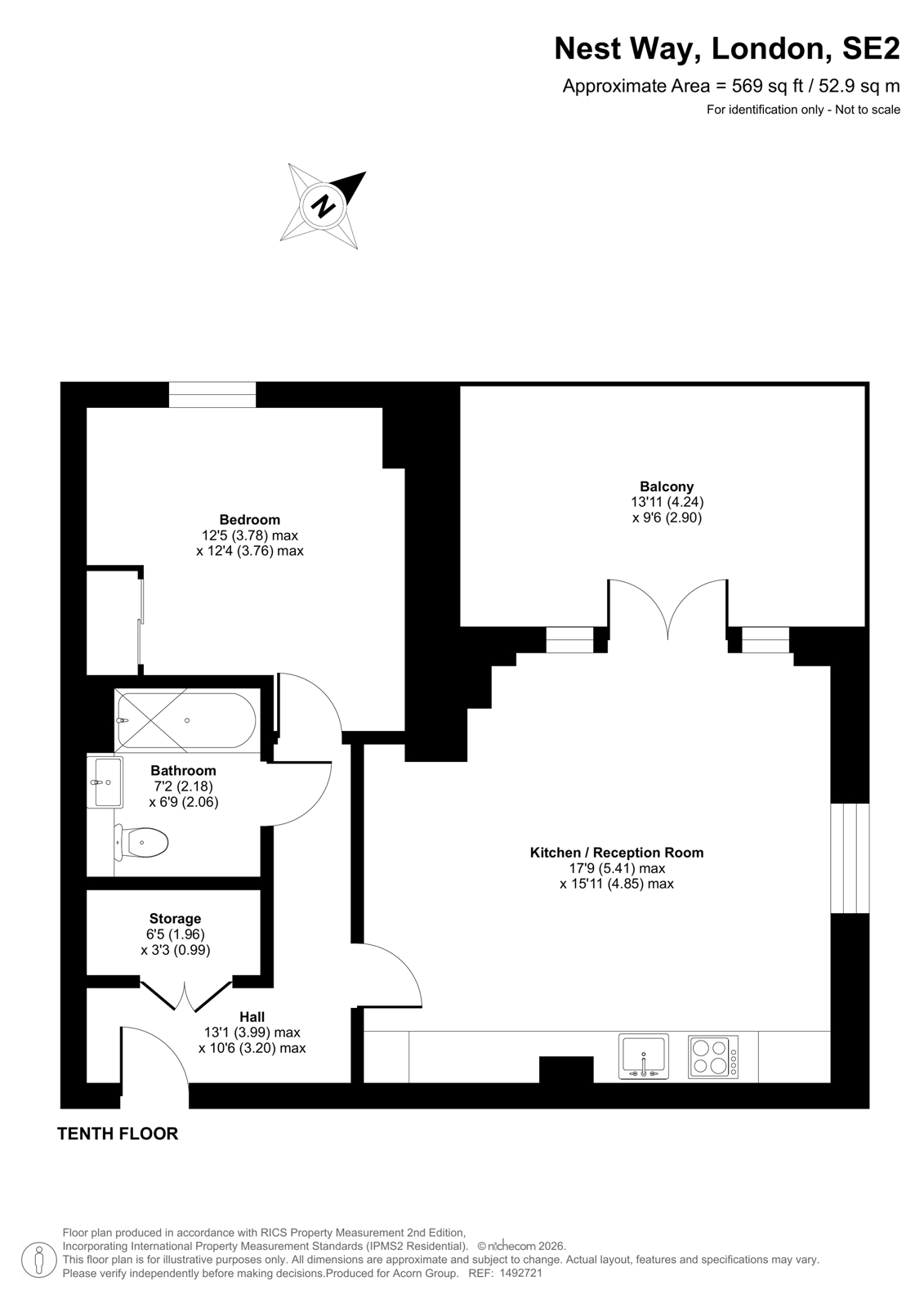 Flat 69, Starling Court, 1, Nest Way, London floorplan